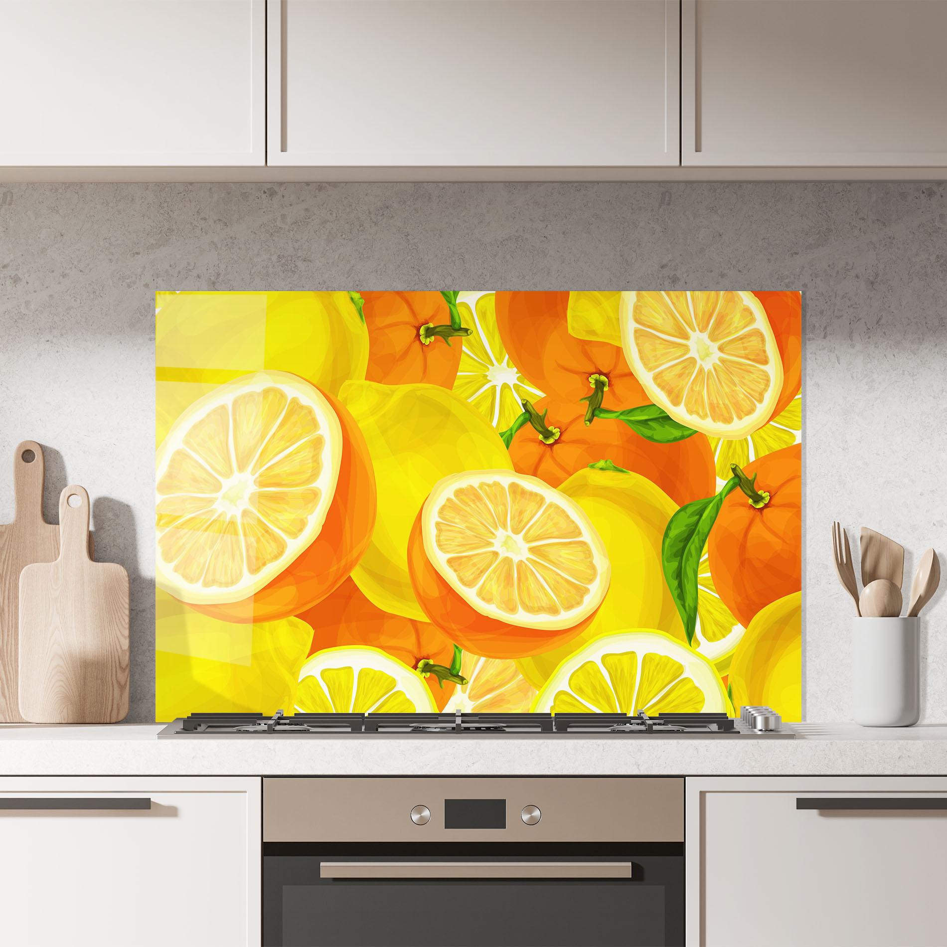 Küchenrückwand Glas Juicy Orange mockup 7