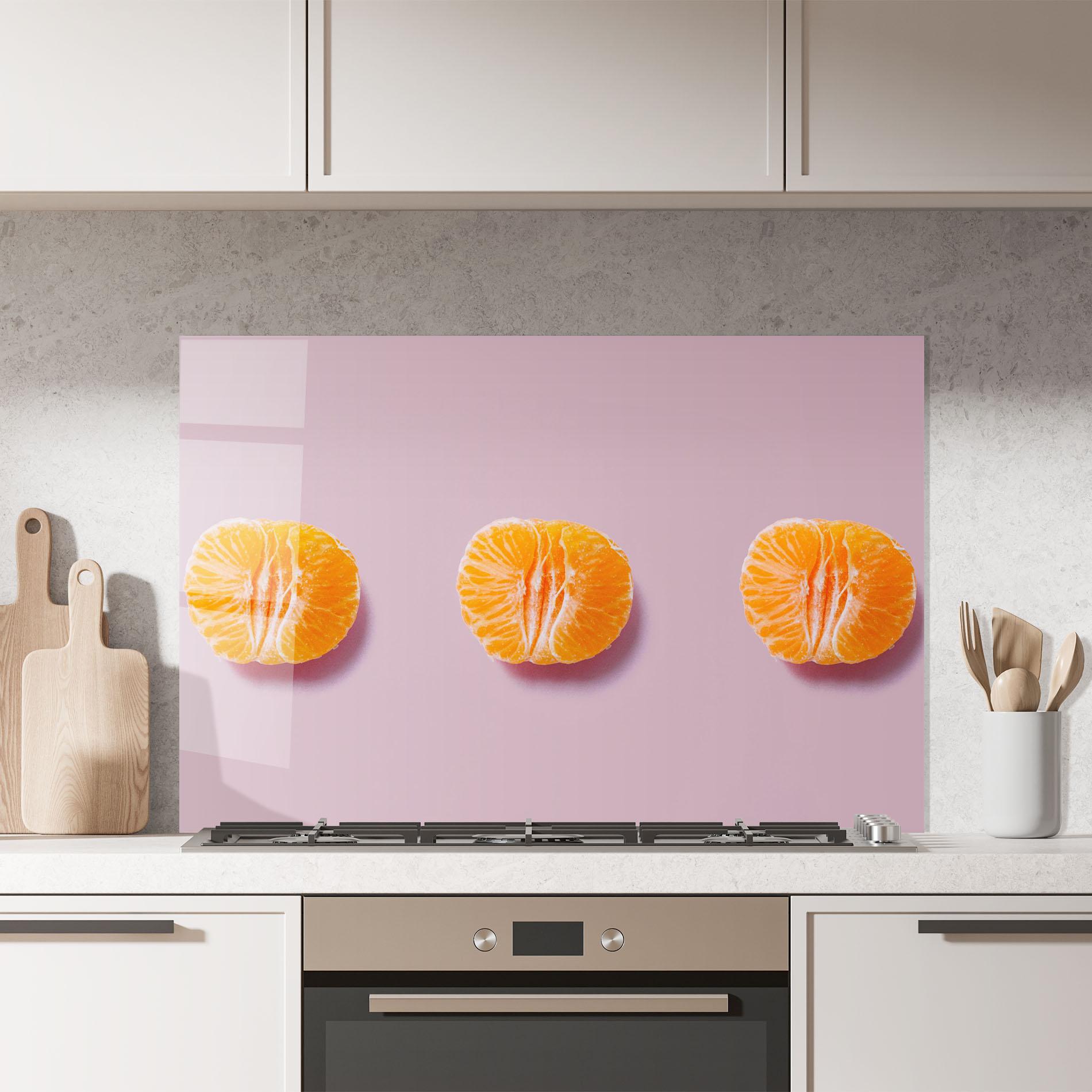 Küchenrückwand Glas Mandarin mockup 7