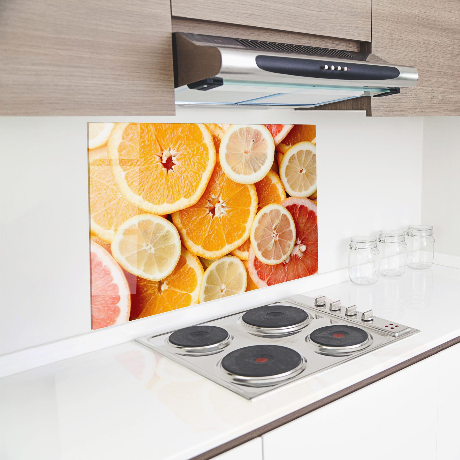 Küchenrückwand Glas Citrus Fruits mockup 8