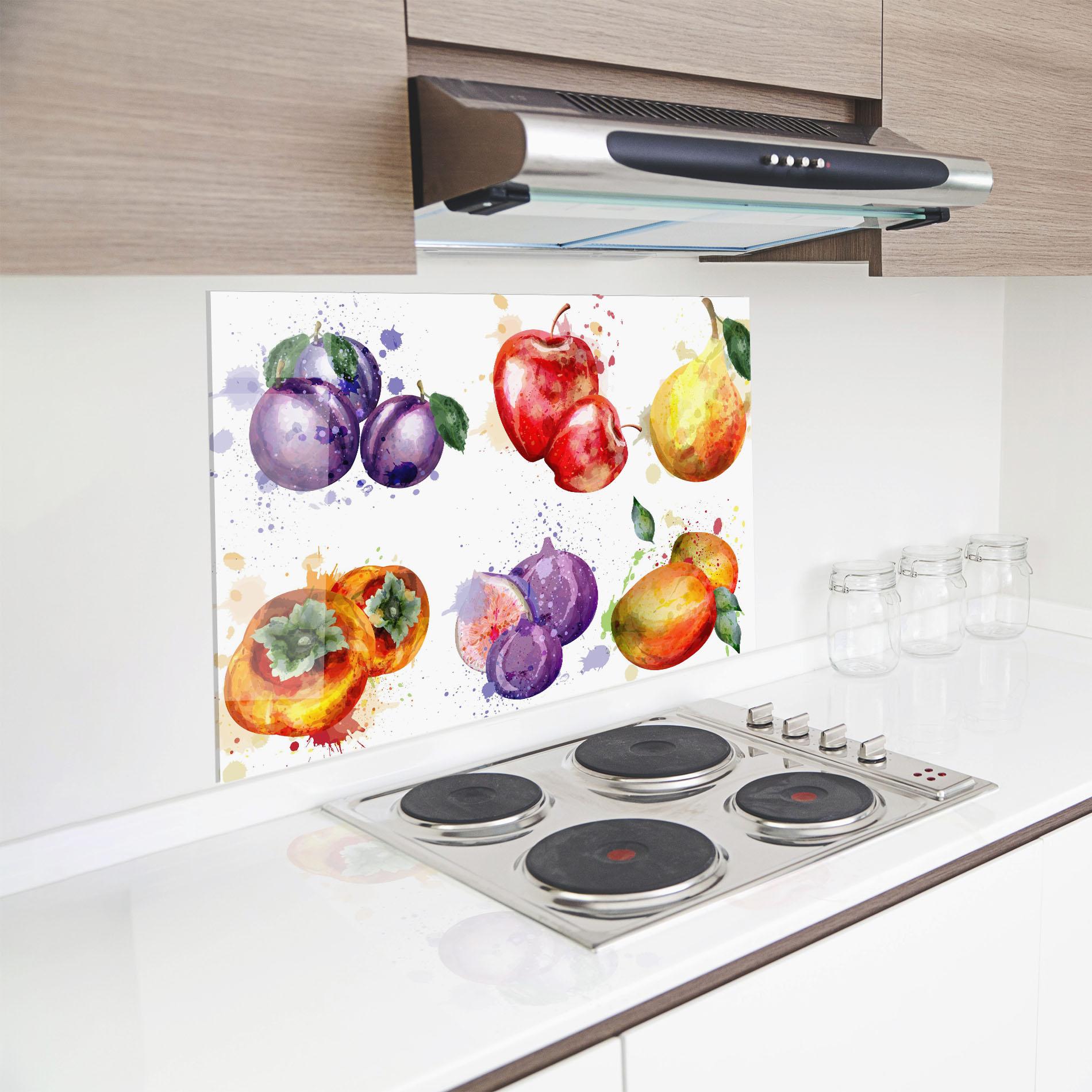 Küchenrückwand Glas Fruits Art mockup 8