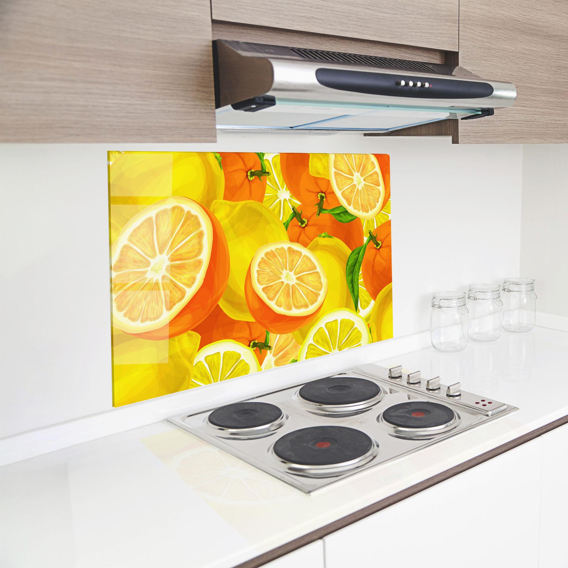 Küchenrückwand Glas Juicy Orange mockup 8