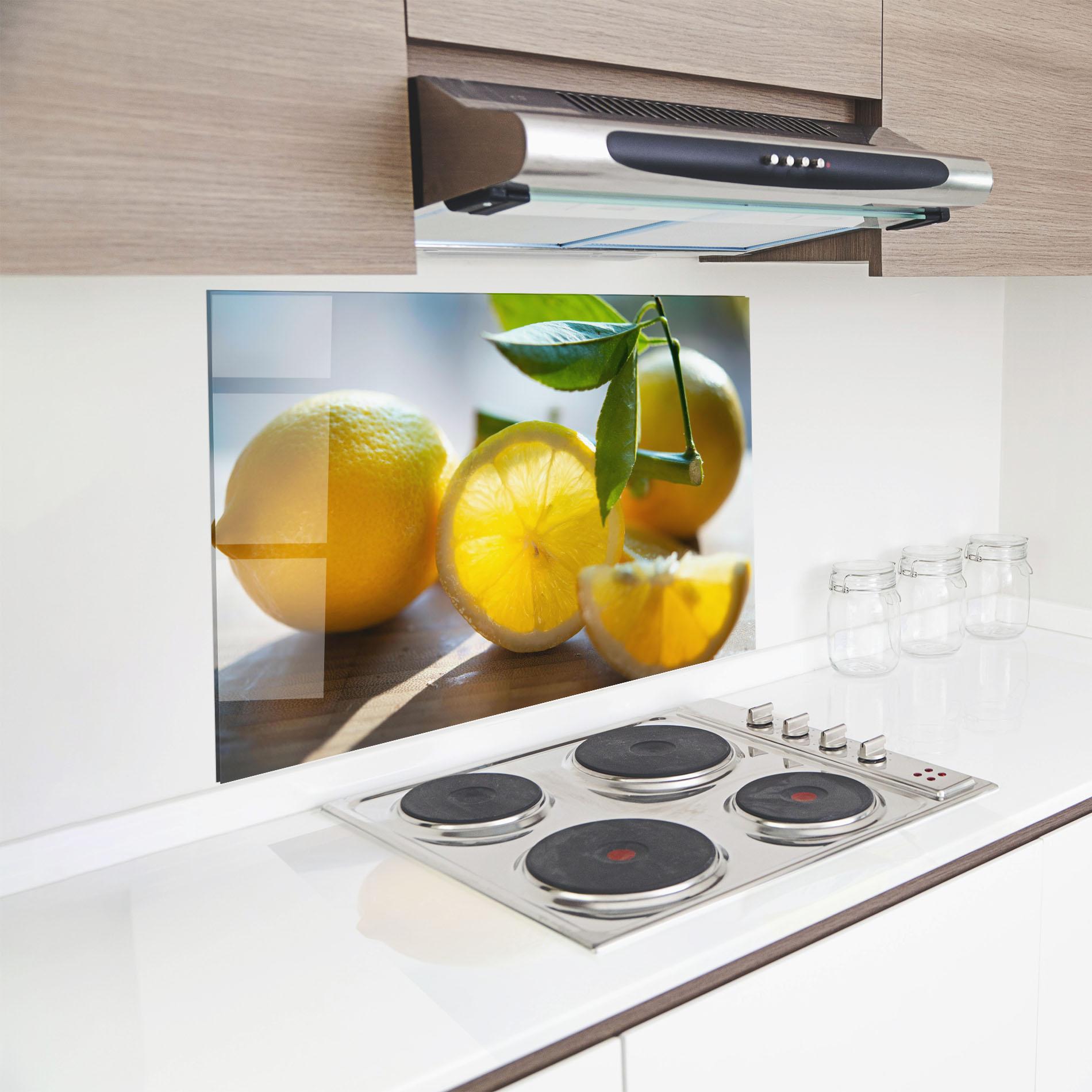 Küchenrückwand Glas Lemon In The Sun mockup 8