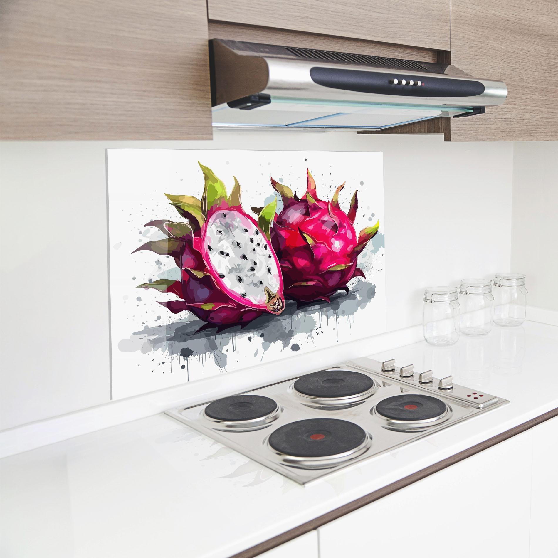 Küchenrückwand Glas Pink Pitaya mockup 8