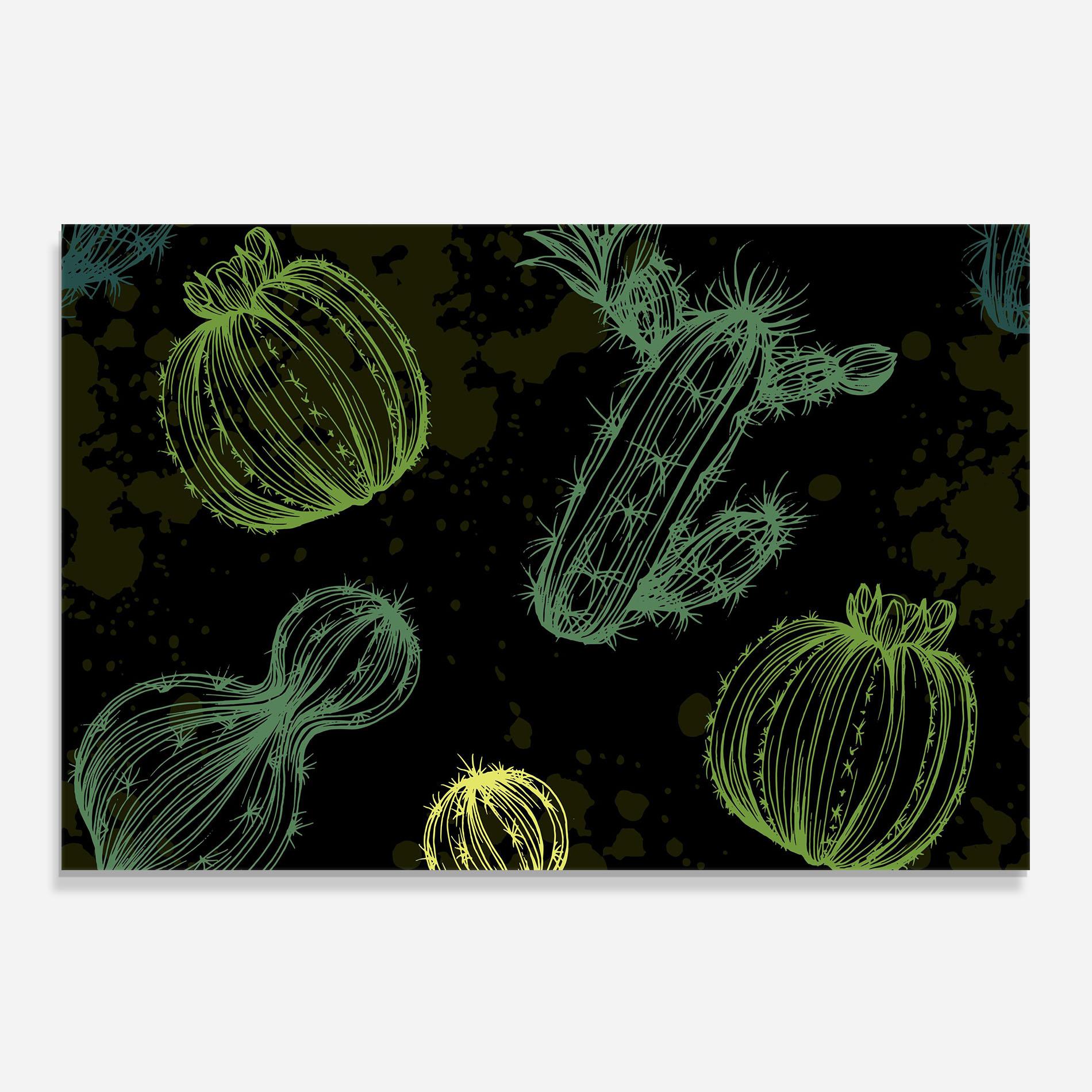 Küchenrückwand Glas Cactus Art mockup 0