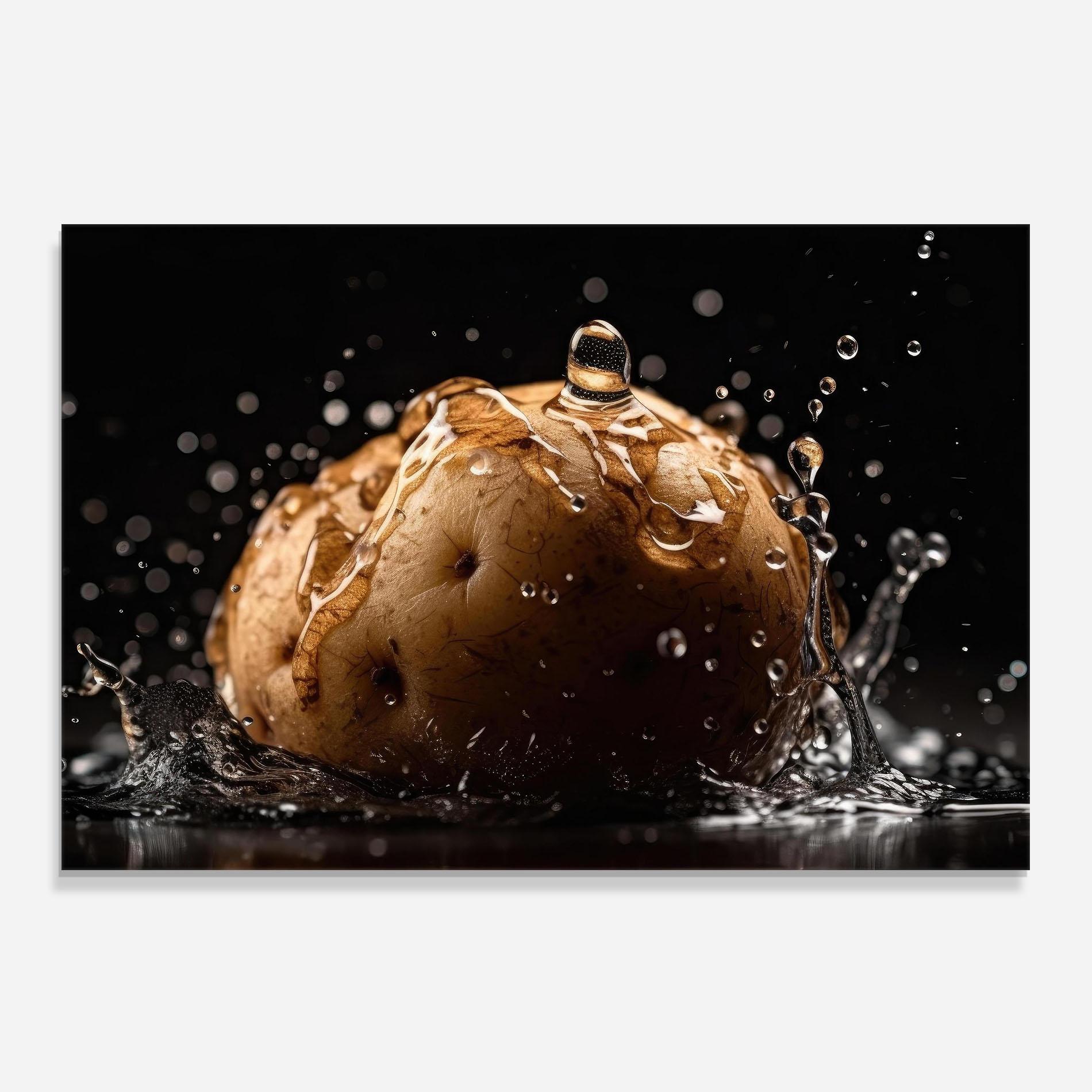 Küchenrückwand Glas Potato Splash mockup 0