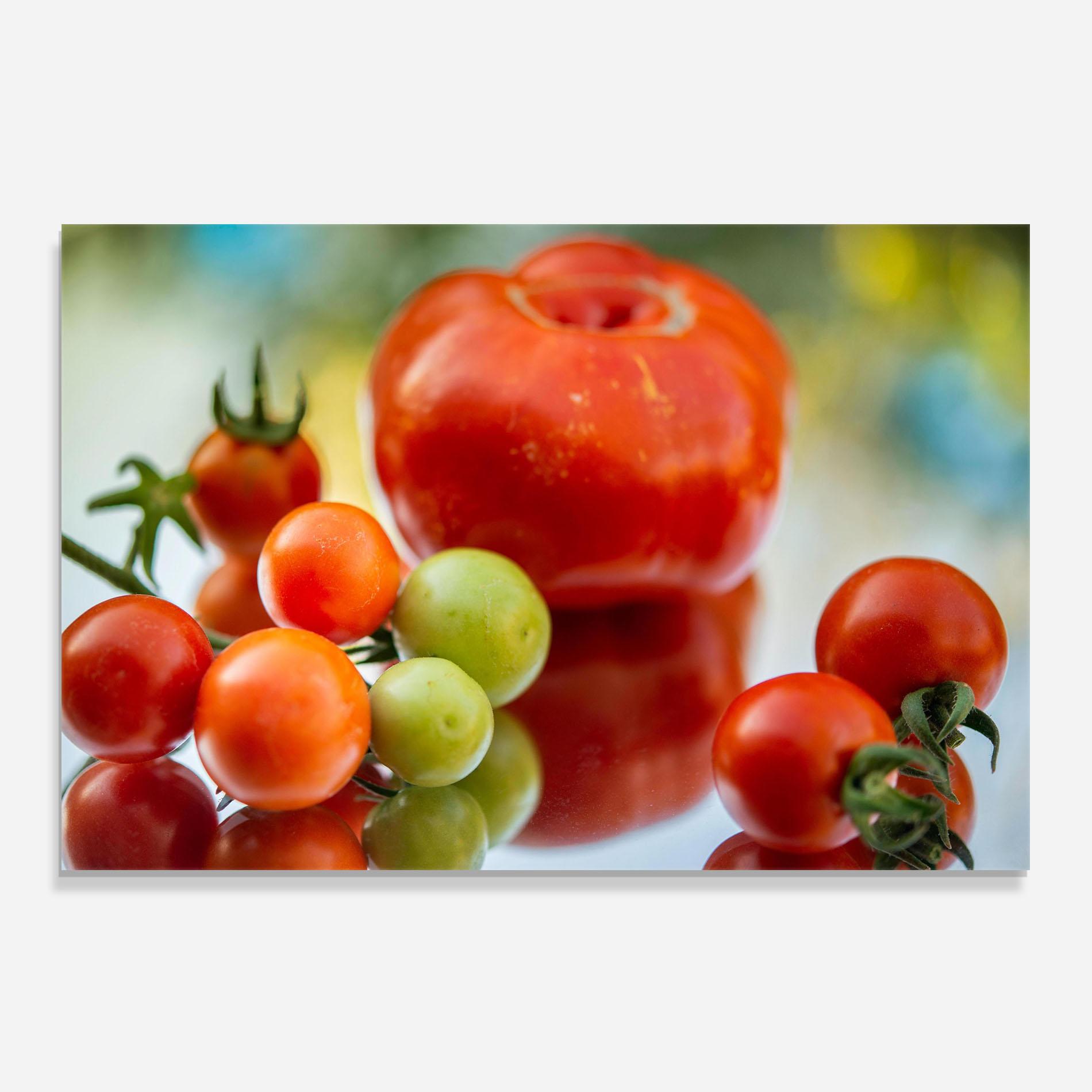 Küchenrückwand Glas Small Tomatoes mockup 0