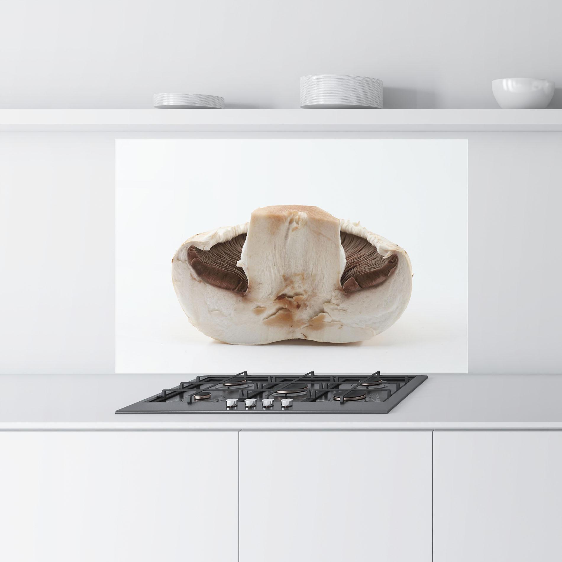 Küchenrückwand Glas Cut Mushroom mockup 9