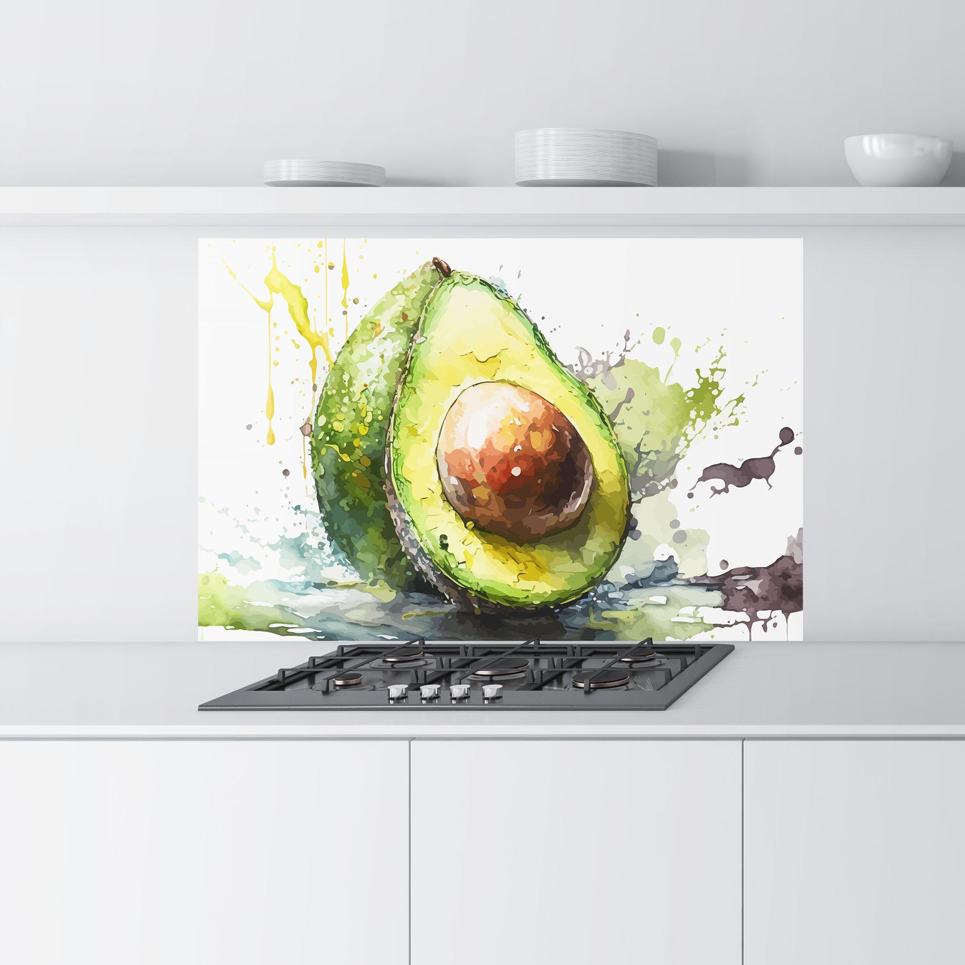 Küchenrückwand Glas Nice Avocado Art mockup 9