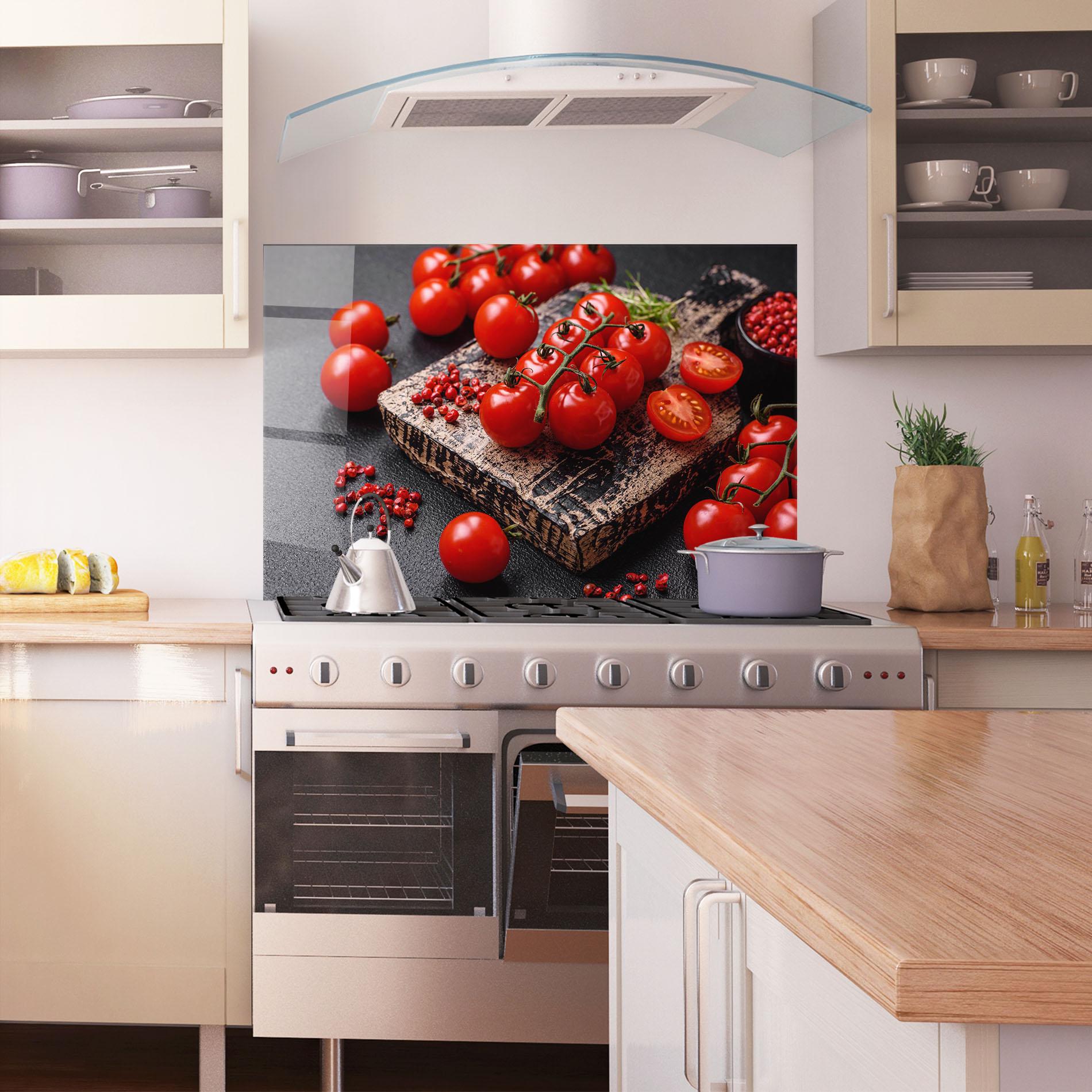 Küchenrückwand Glas Fresh Cherry Tomatoes mockup 1