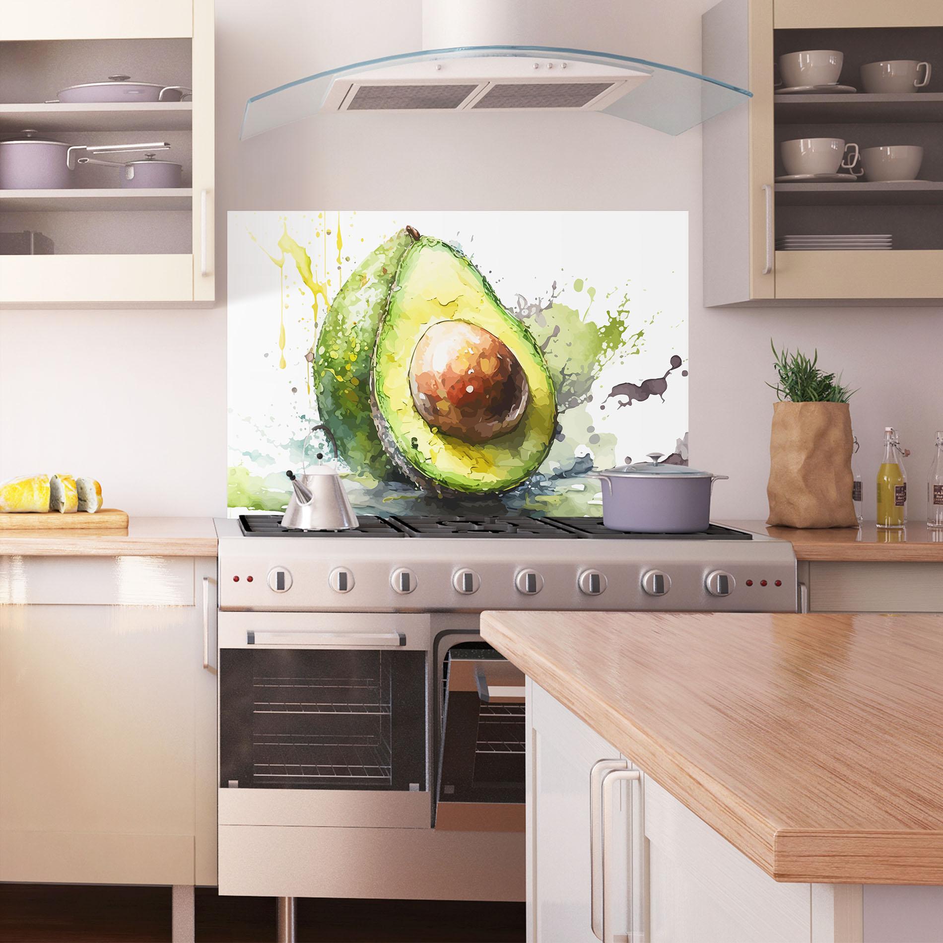 Küchenrückwand Glas Nice Avocado Art mockup 1