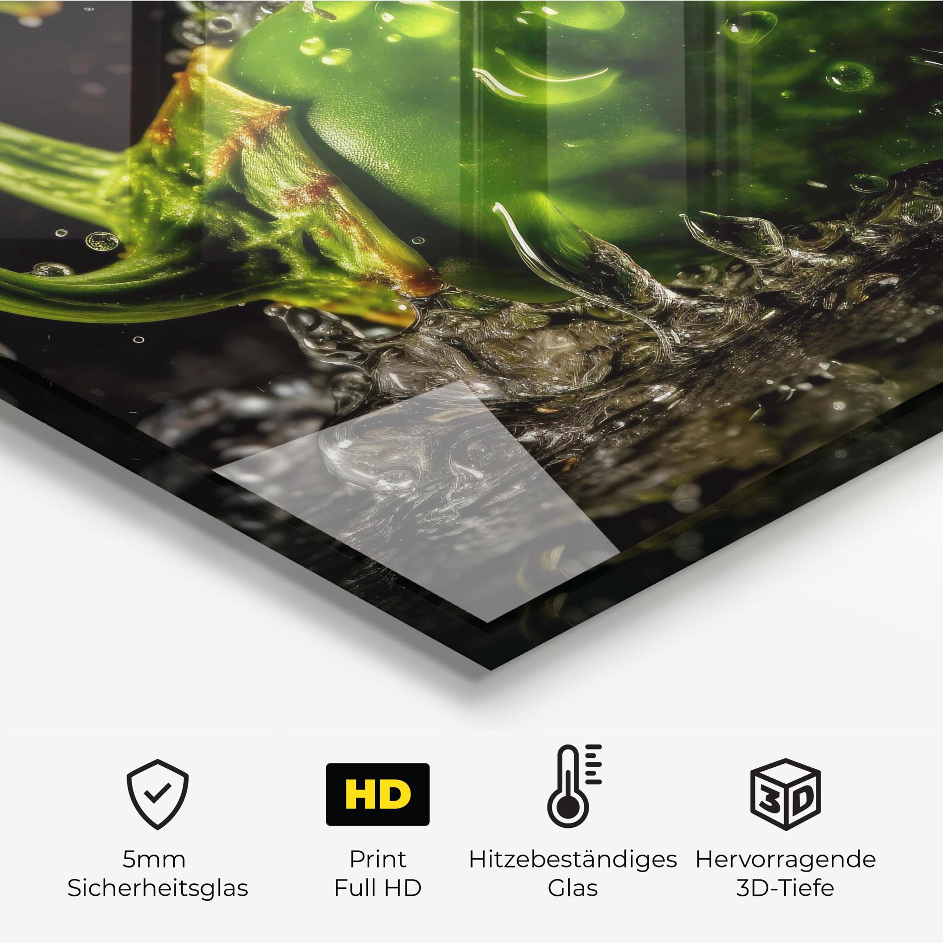 Küchenrückwand Glas Chili Splash mockup 2