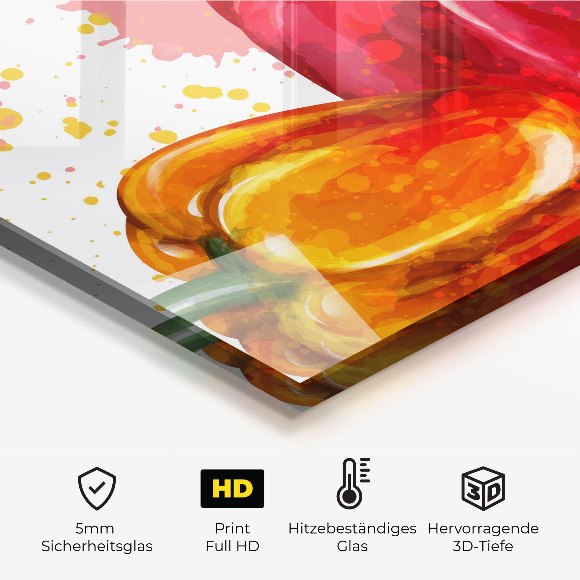 Küchenrückwand Glas Nice Color Bellpepper mockup 2