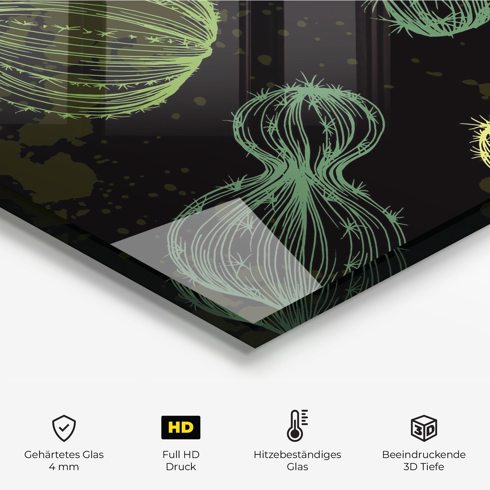 Küchenrückwand Glas Cactus Art mockup 2