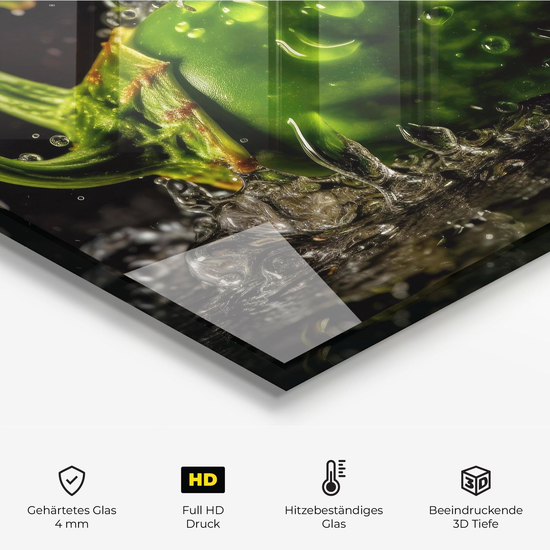 Küchenrückwand Glas Chili Splash mockup 2