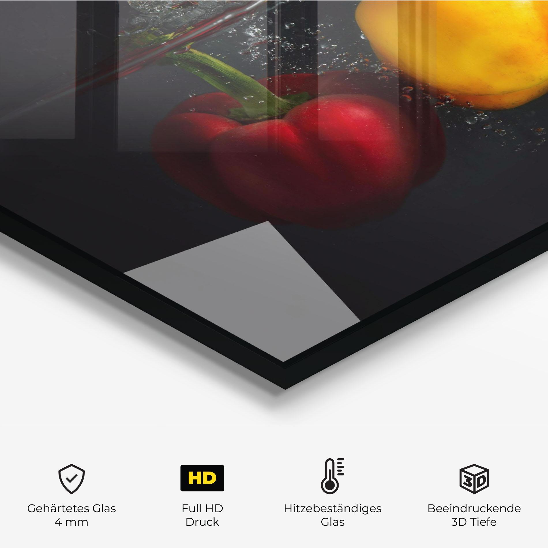 Küchenrückwand Glas Cool Bellpepper Splash mockup 2