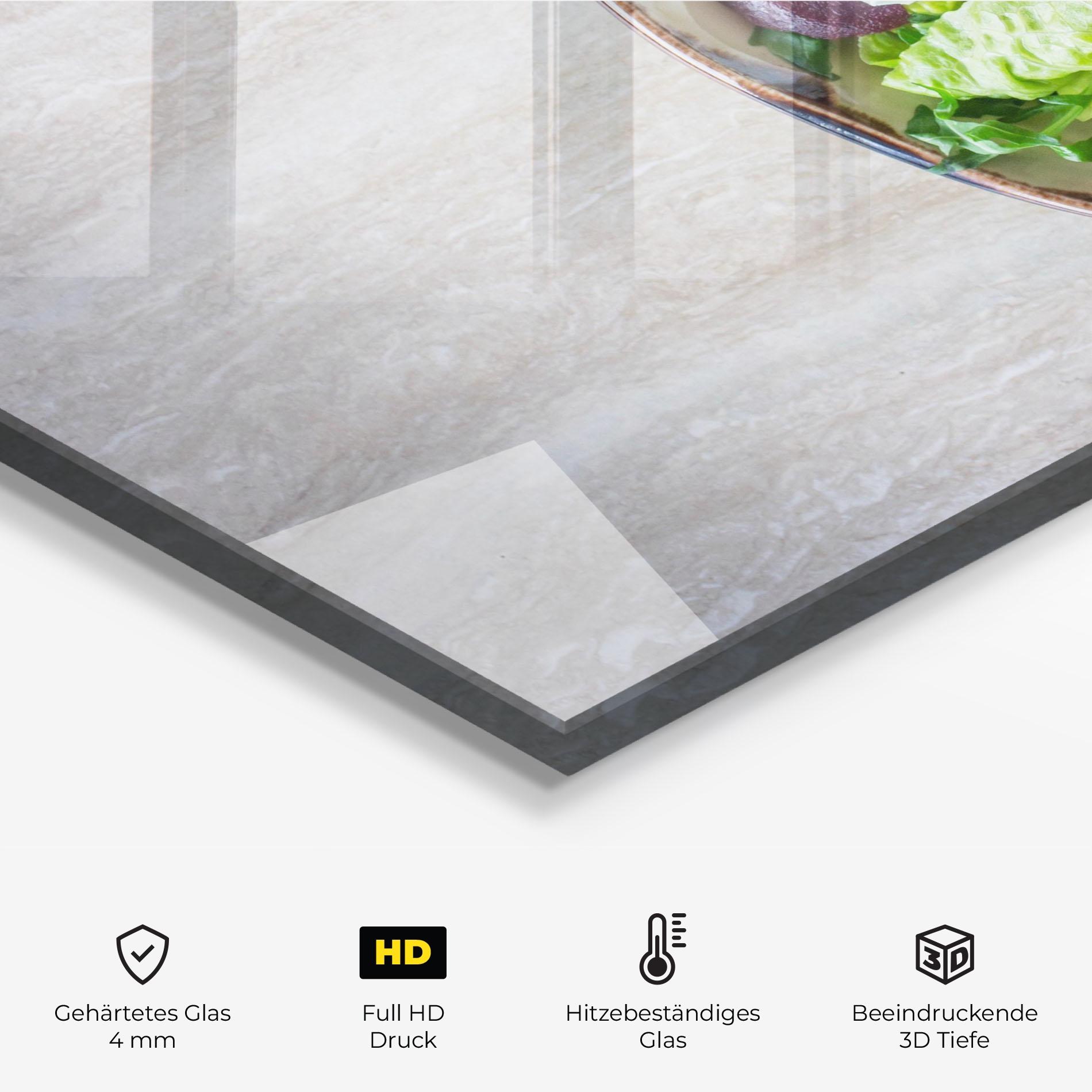 Küchenrückwand Glas Delicious Salad mockup 2