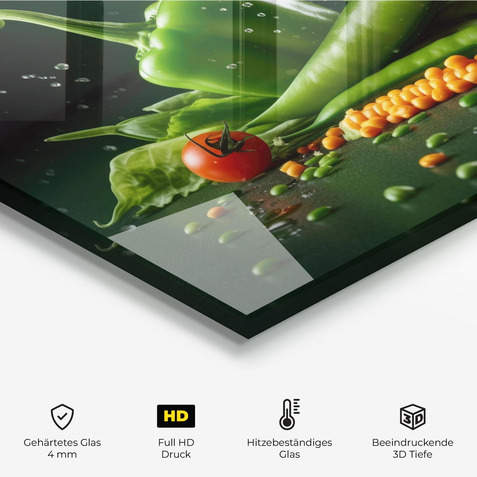 Küchenrückwand Glas Fresh Vegetables mockup 2