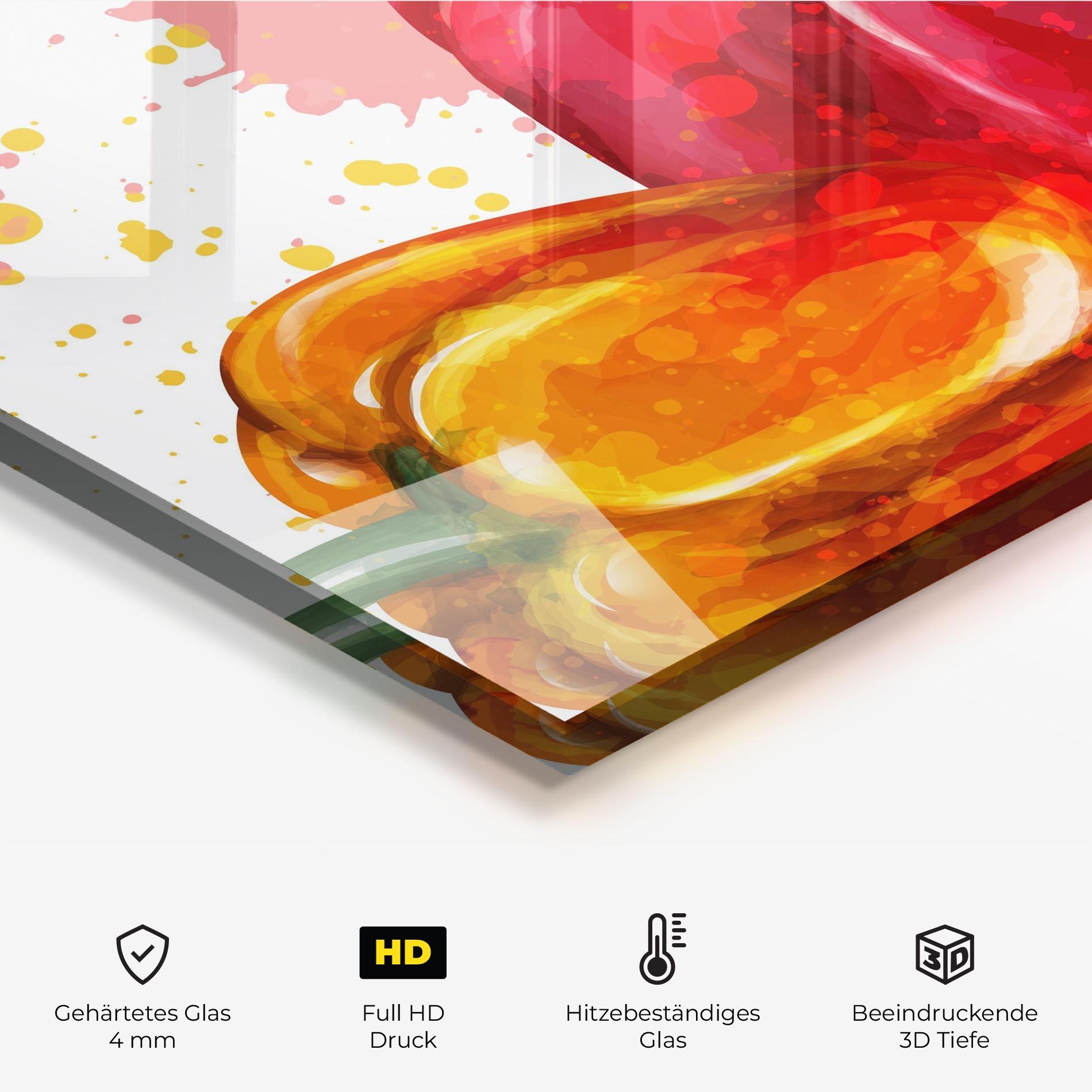 Küchenrückwand Glas Nice Color Bellpepper mockup 2