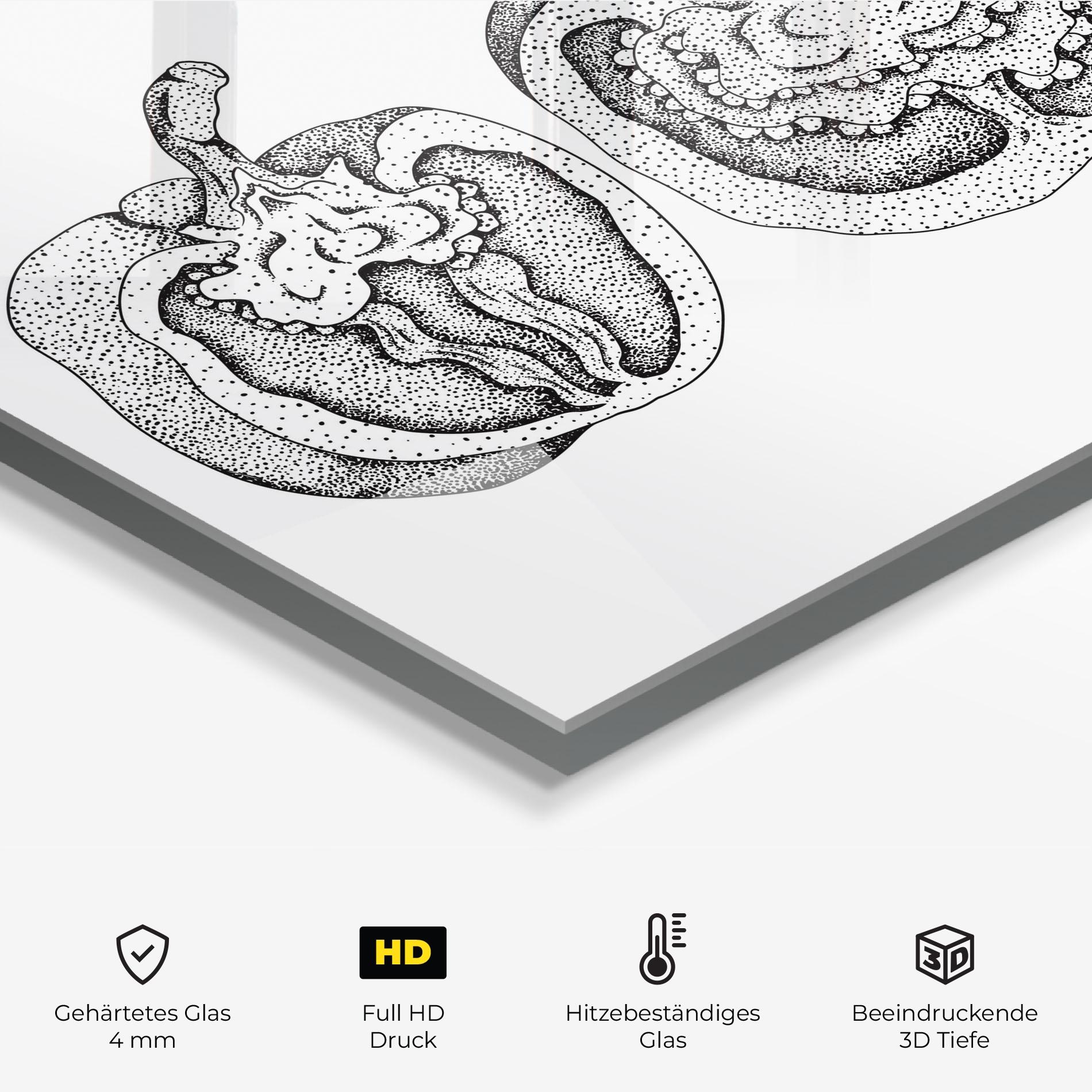Küchenrückwand Glas Pepper Black Art mockup 2