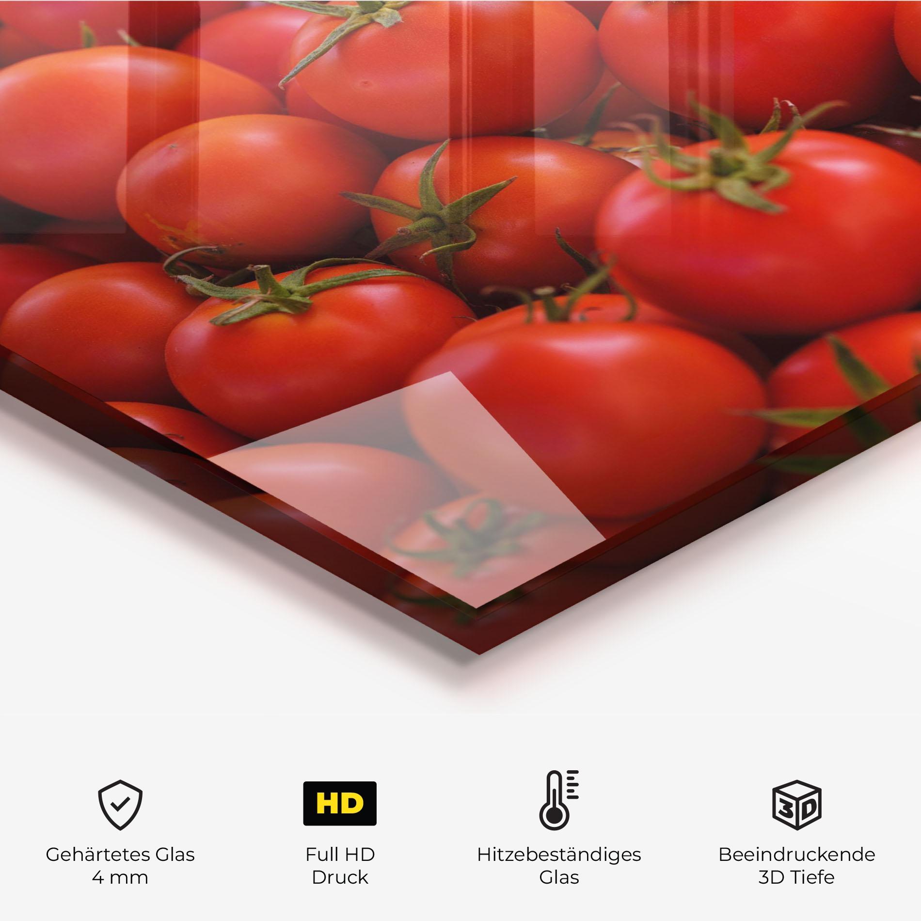 Küchenrückwand Glas Red Tomatoes Mix mockup 2