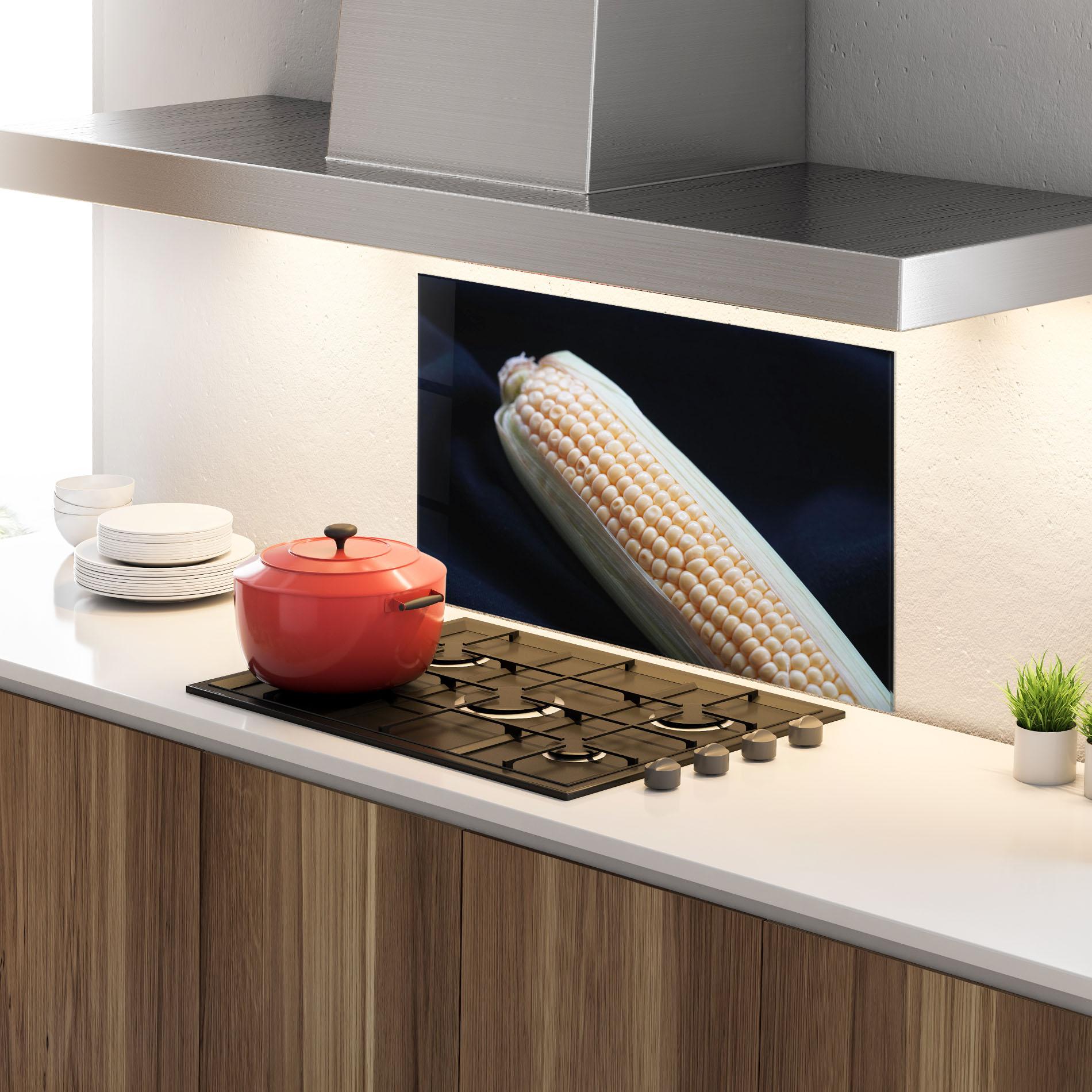 Küchenrückwand Glas Maize mockup 4