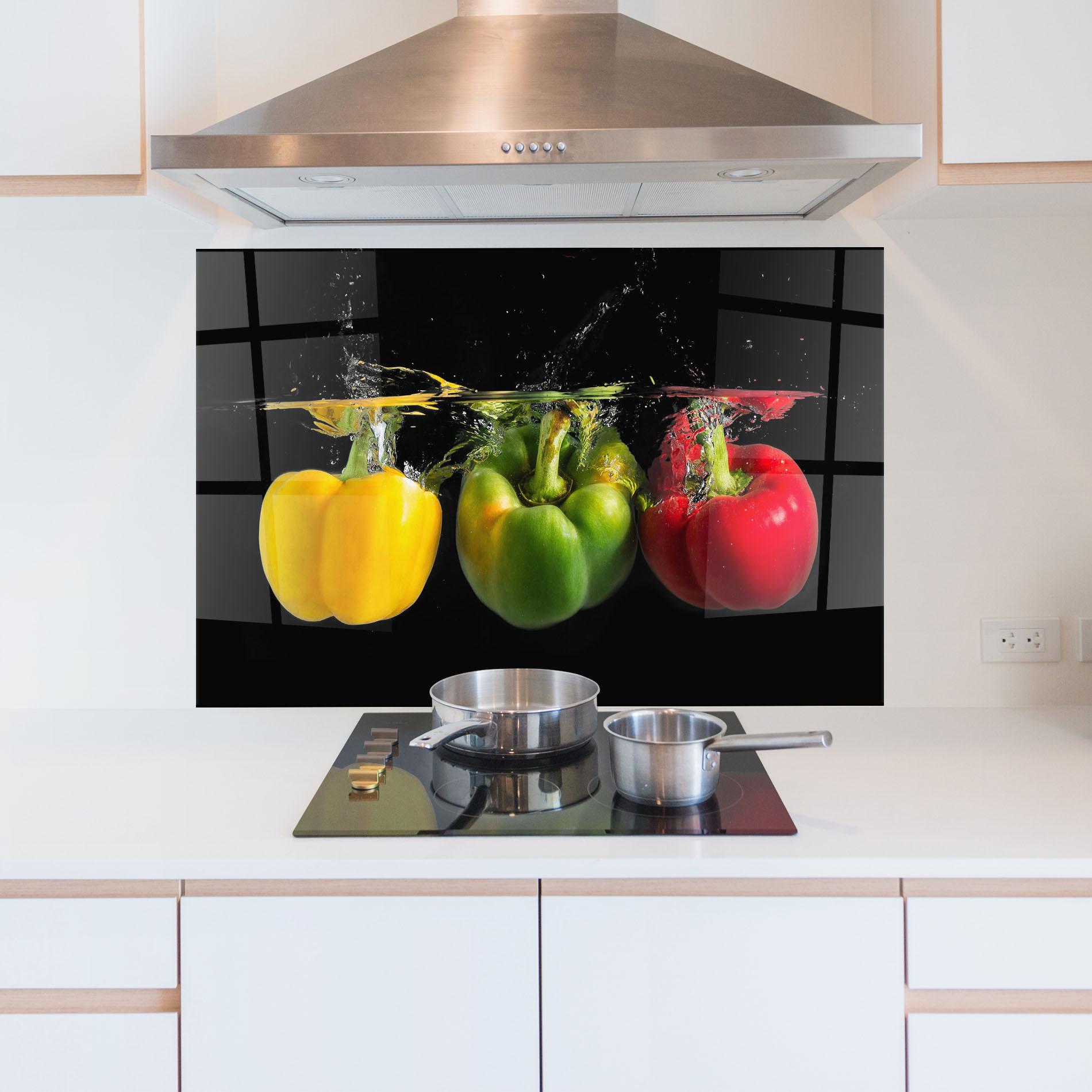 Küchenrückwand Glas Bellpepper Nice Splash mockup 5