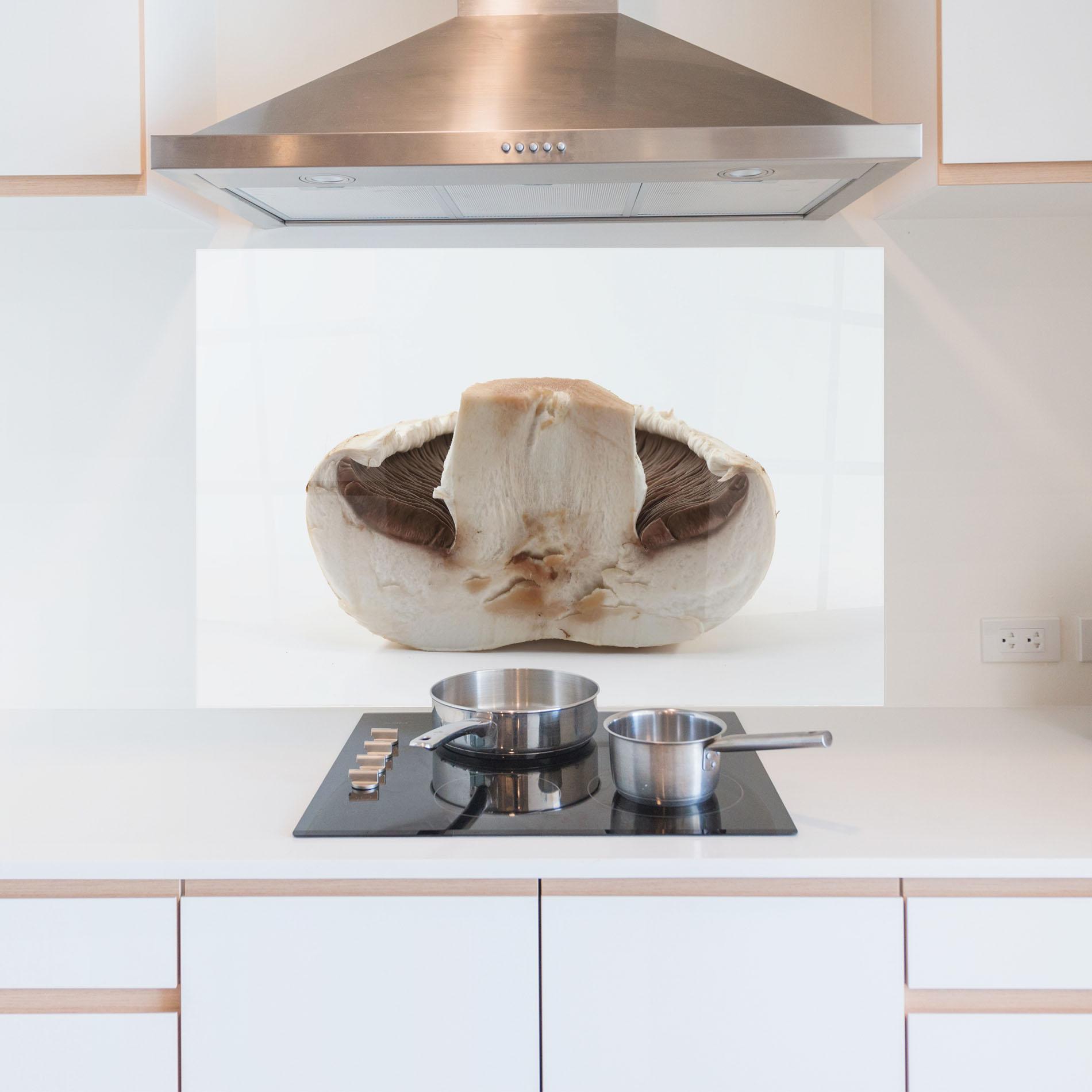 Küchenrückwand Glas Cut Mushroom mockup 5