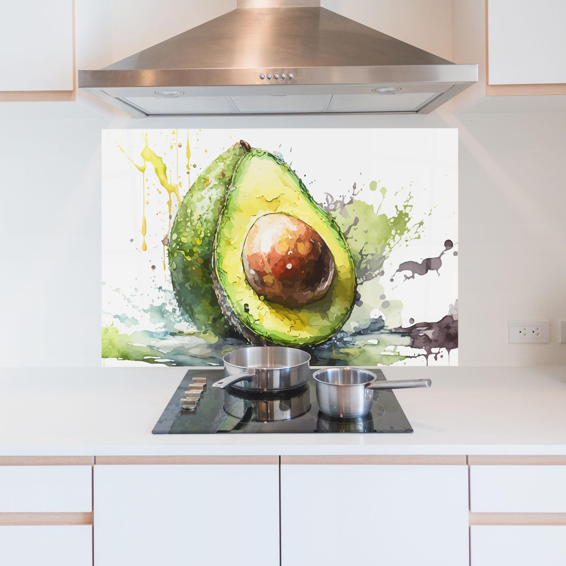Küchenrückwand Glas Nice Avocado Art mockup 5