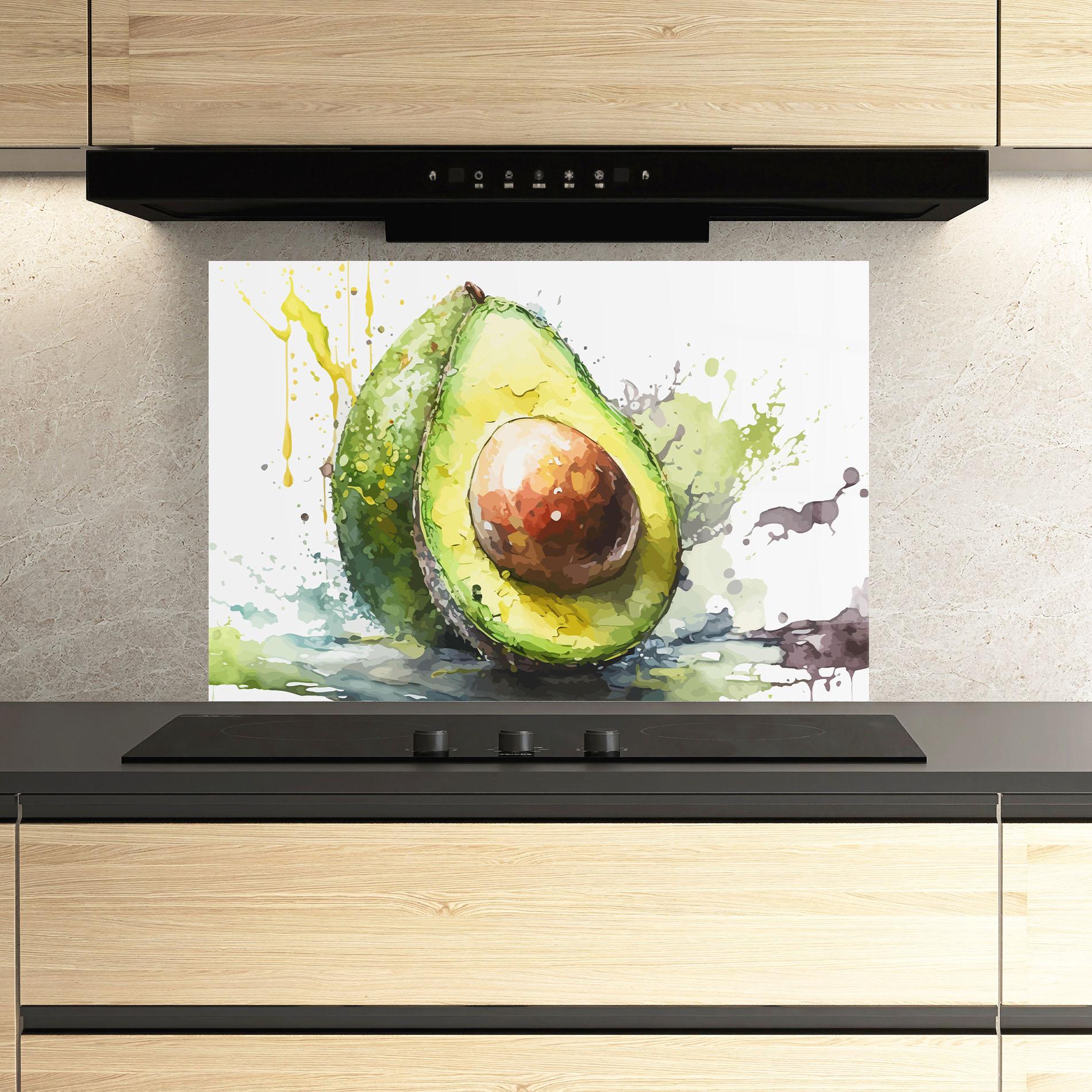 Küchenrückwand Glas Nice Avocado Art mockup 3