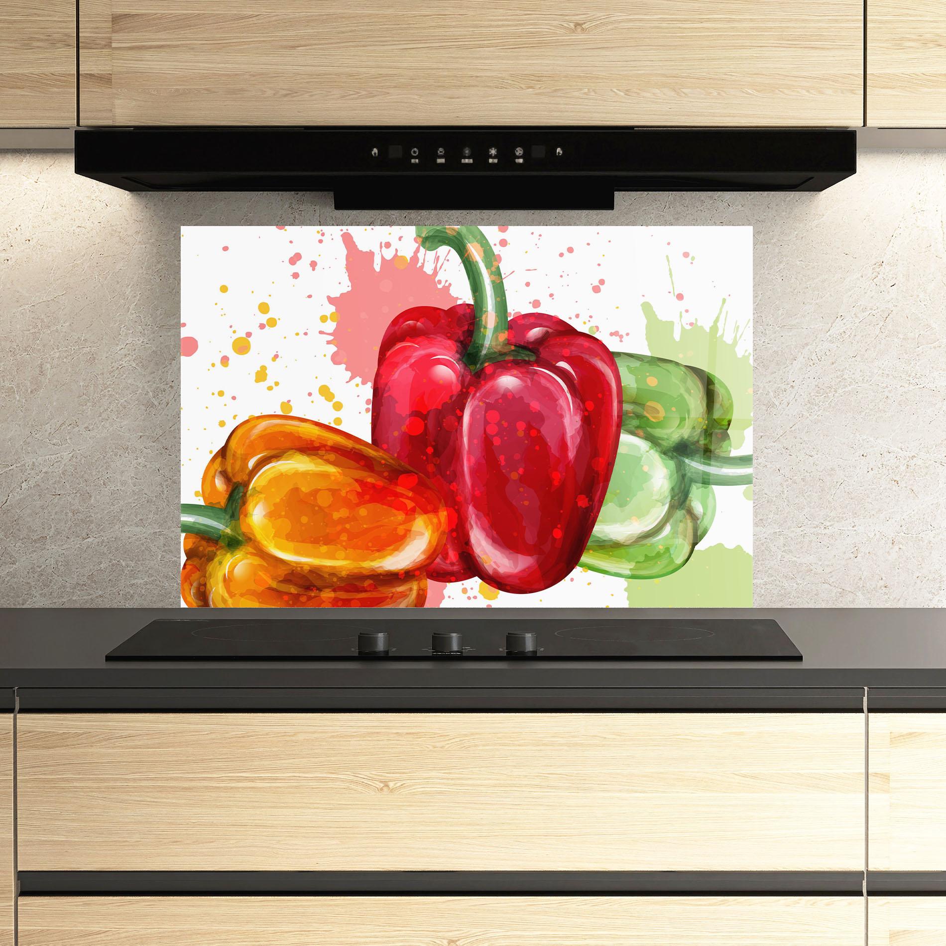 Küchenrückwand Glas Nice Color Bellpepper mockup 3