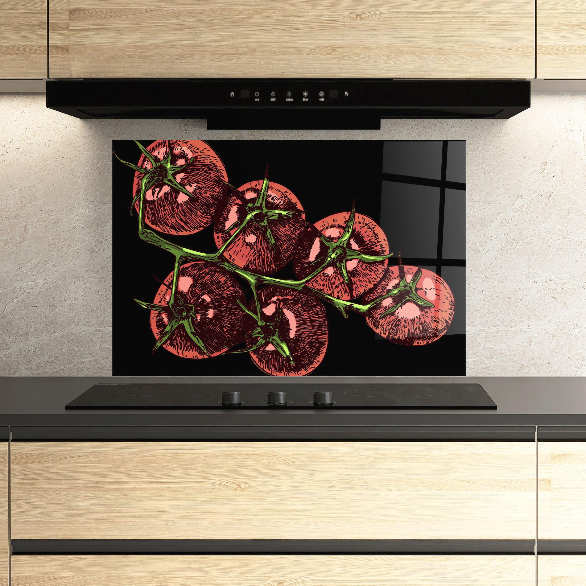 Küchenrückwand Glas Red Pastel Tomato mockup 3