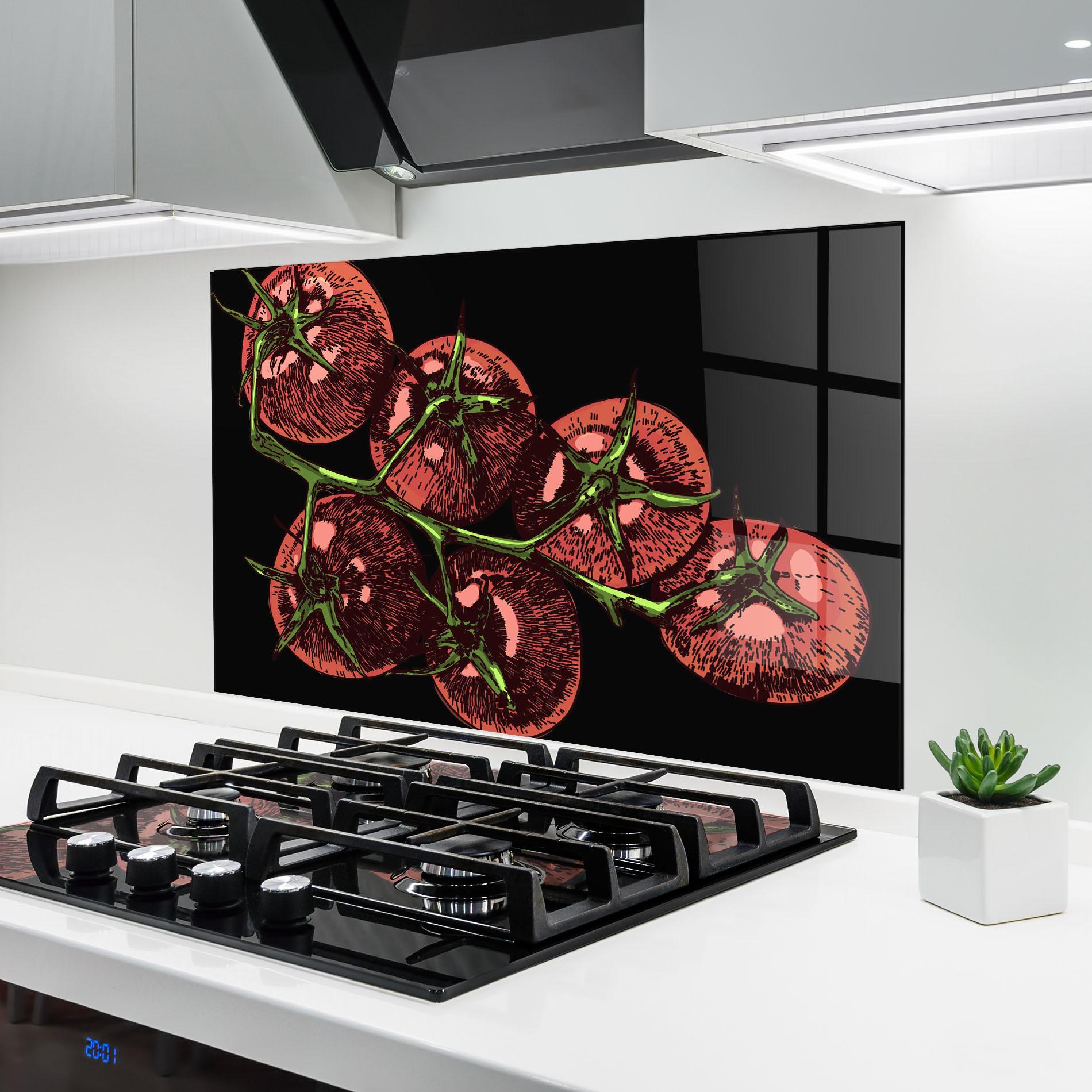 Küchenrückwand Glas Red Pastel Tomato mockup 6