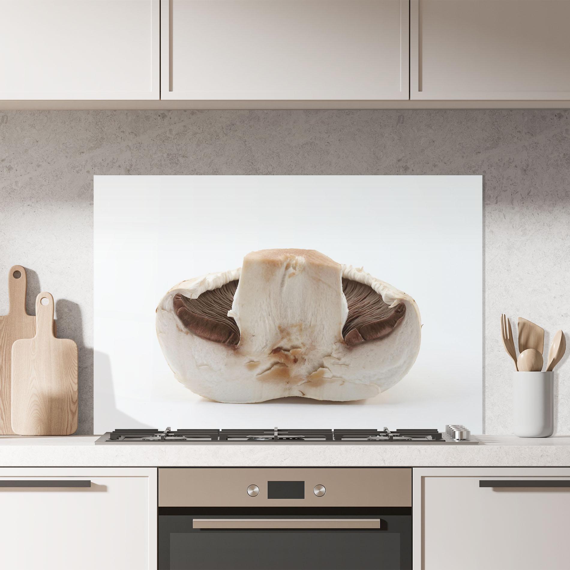 Küchenrückwand Glas Cut Mushroom mockup 7