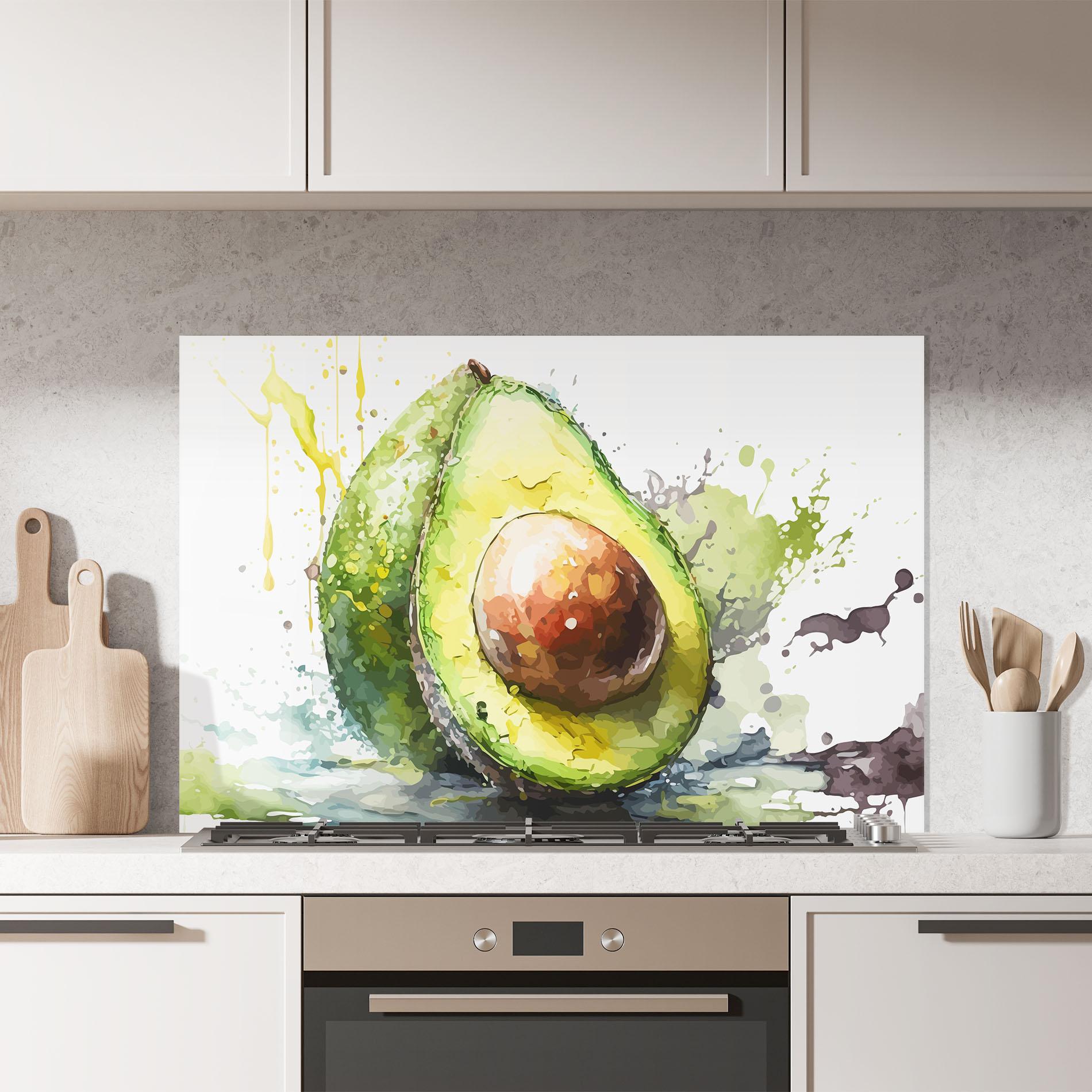 Küchenrückwand Glas Nice Avocado Art mockup 7