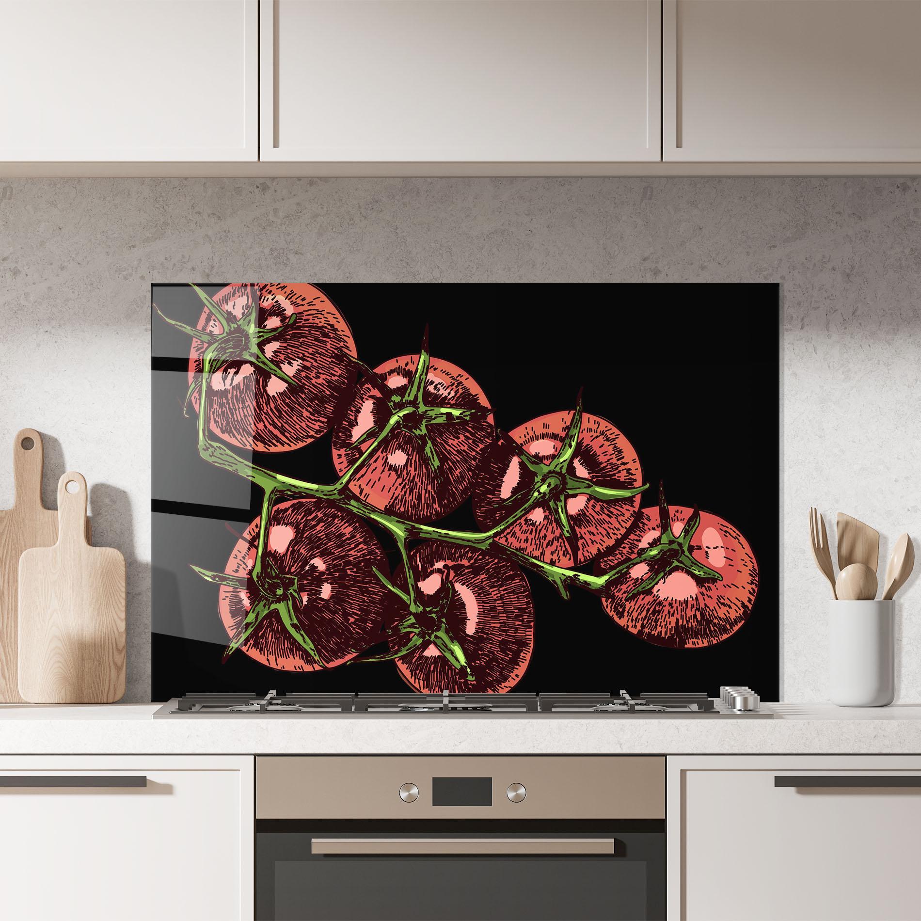 Küchenrückwand Glas Red Pastel Tomato mockup 7