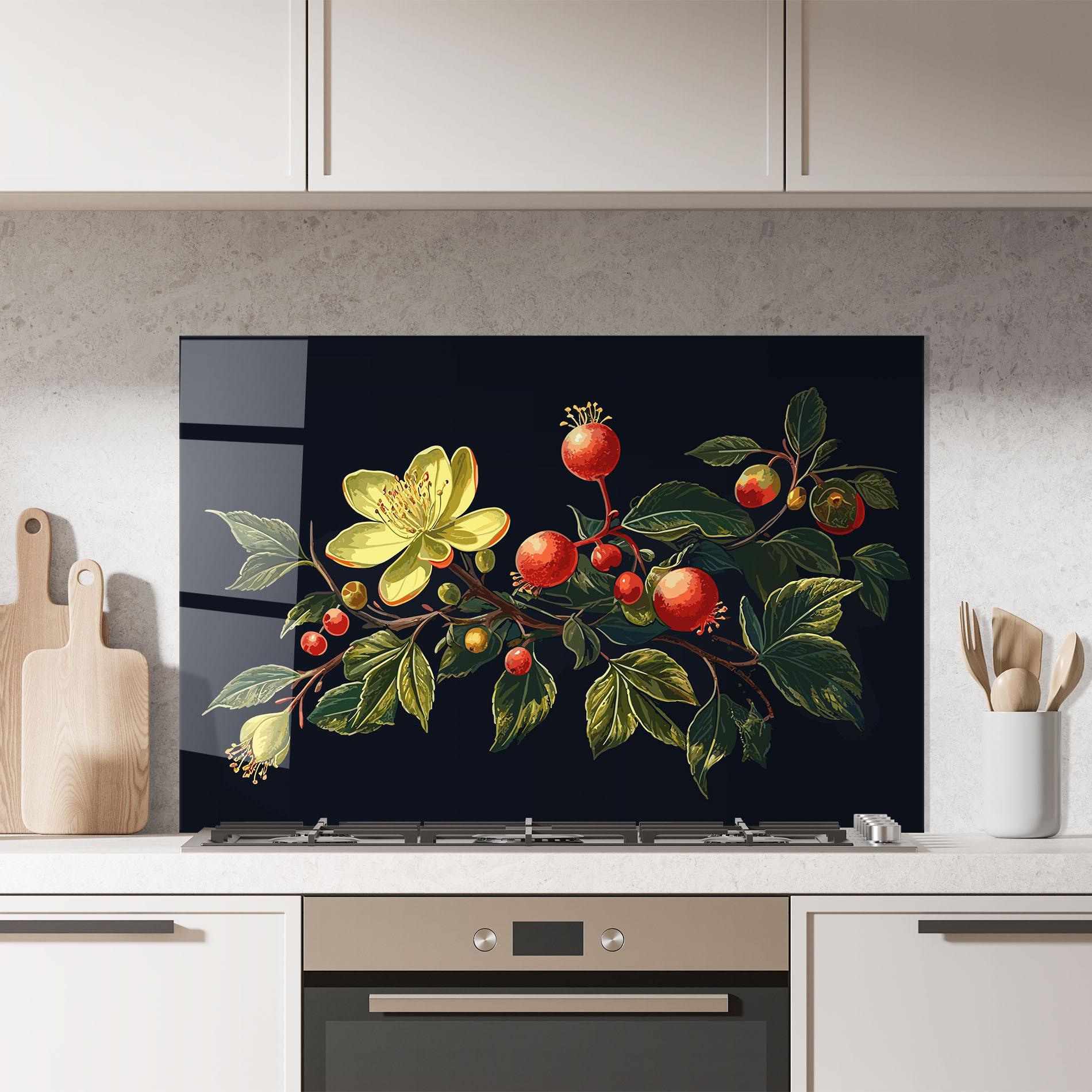 Küchenrückwand Glas Yellow Flower Food mockup 7