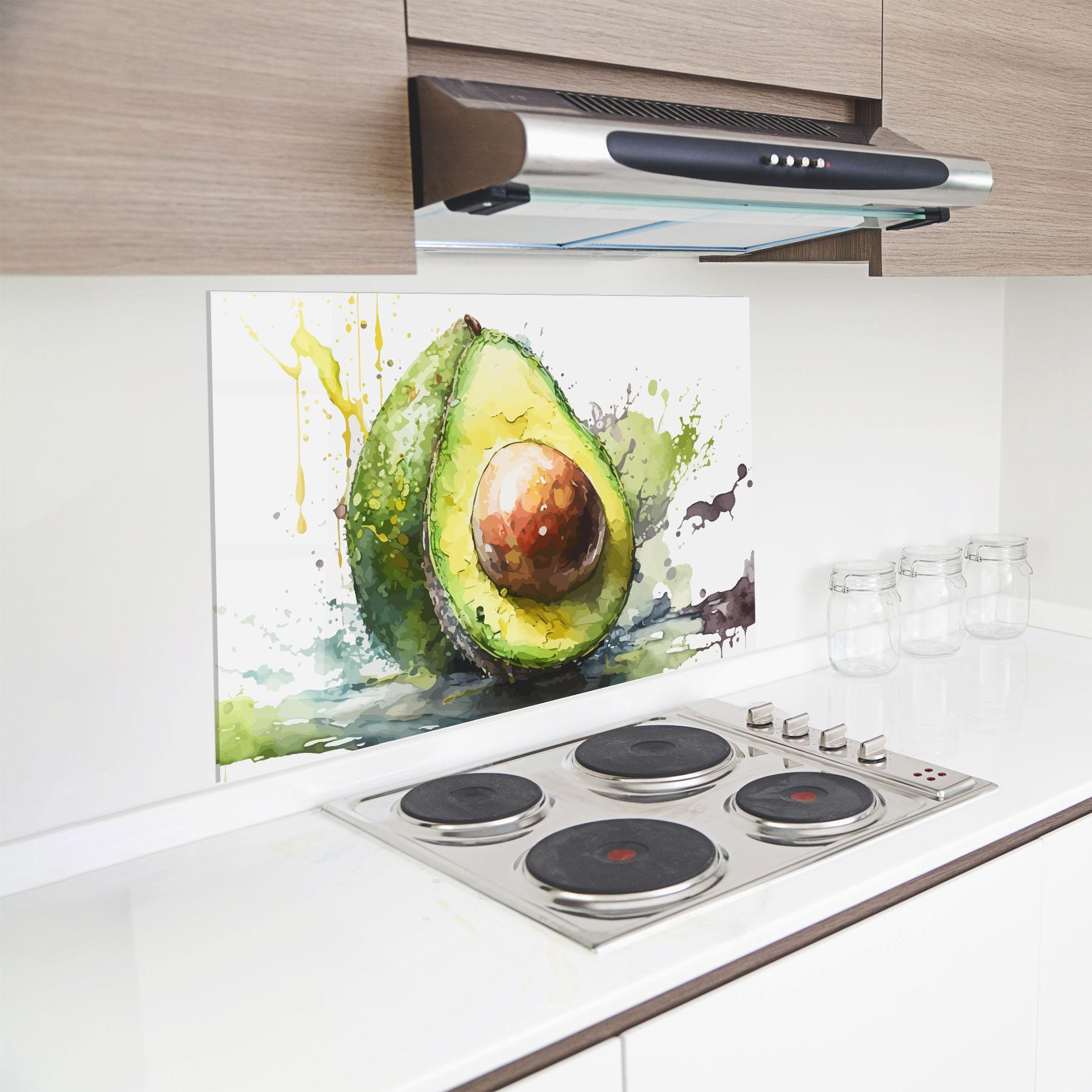 Küchenrückwand Glas Nice Avocado Art mockup 8