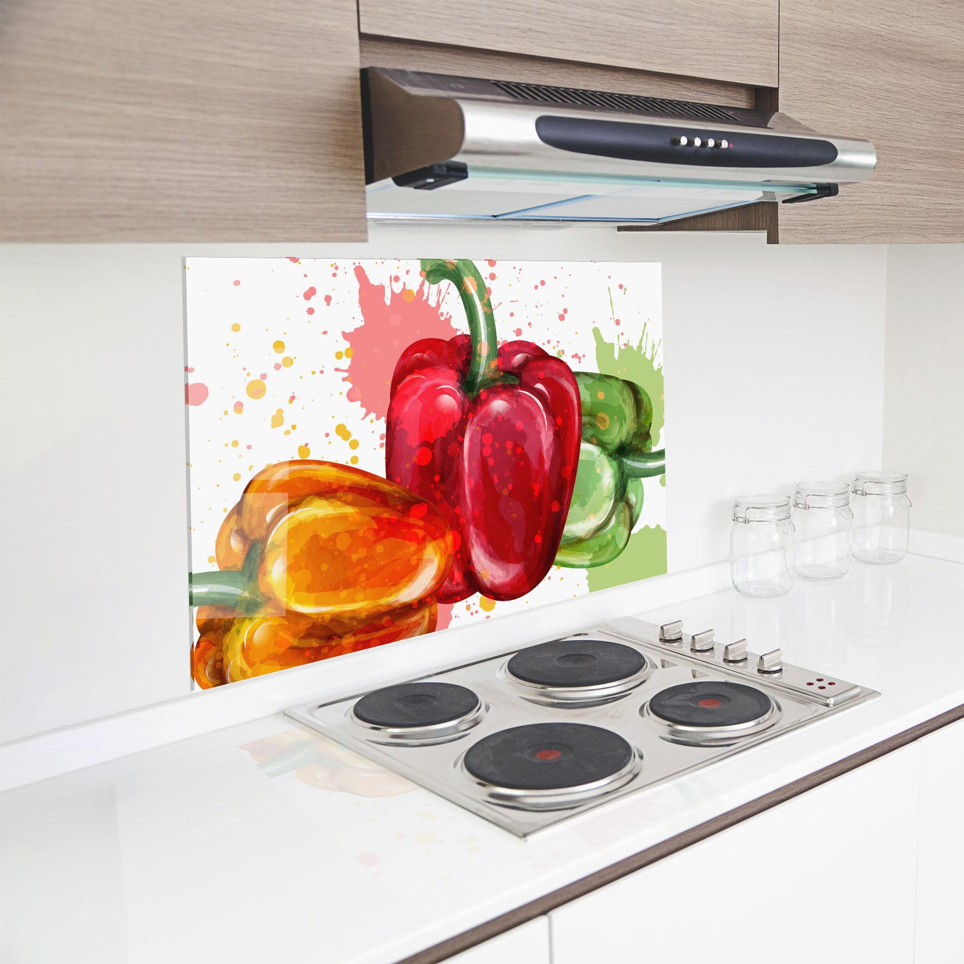 Küchenrückwand Glas Nice Color Bellpepper mockup 8