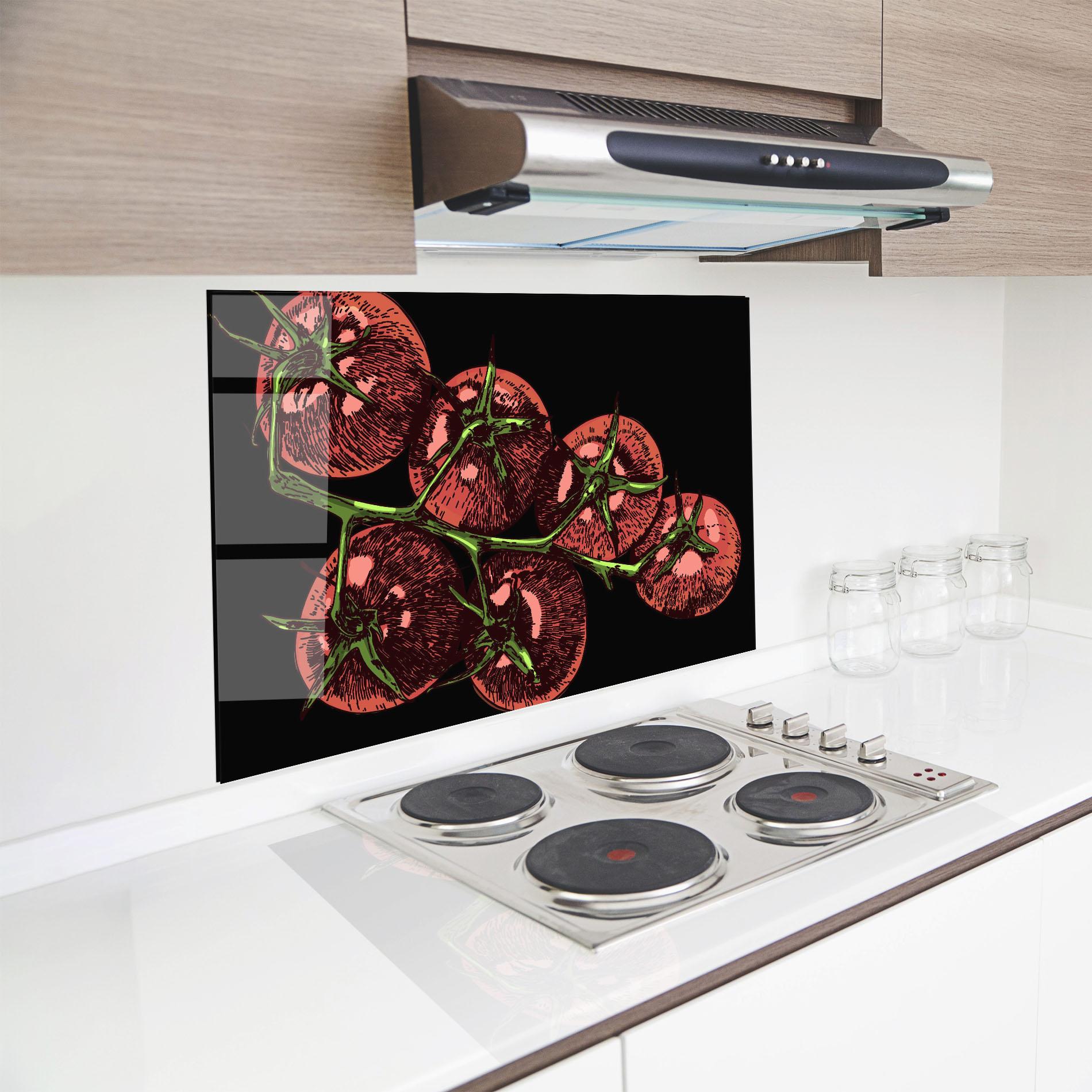 Küchenrückwand Glas Red Pastel Tomato mockup 8