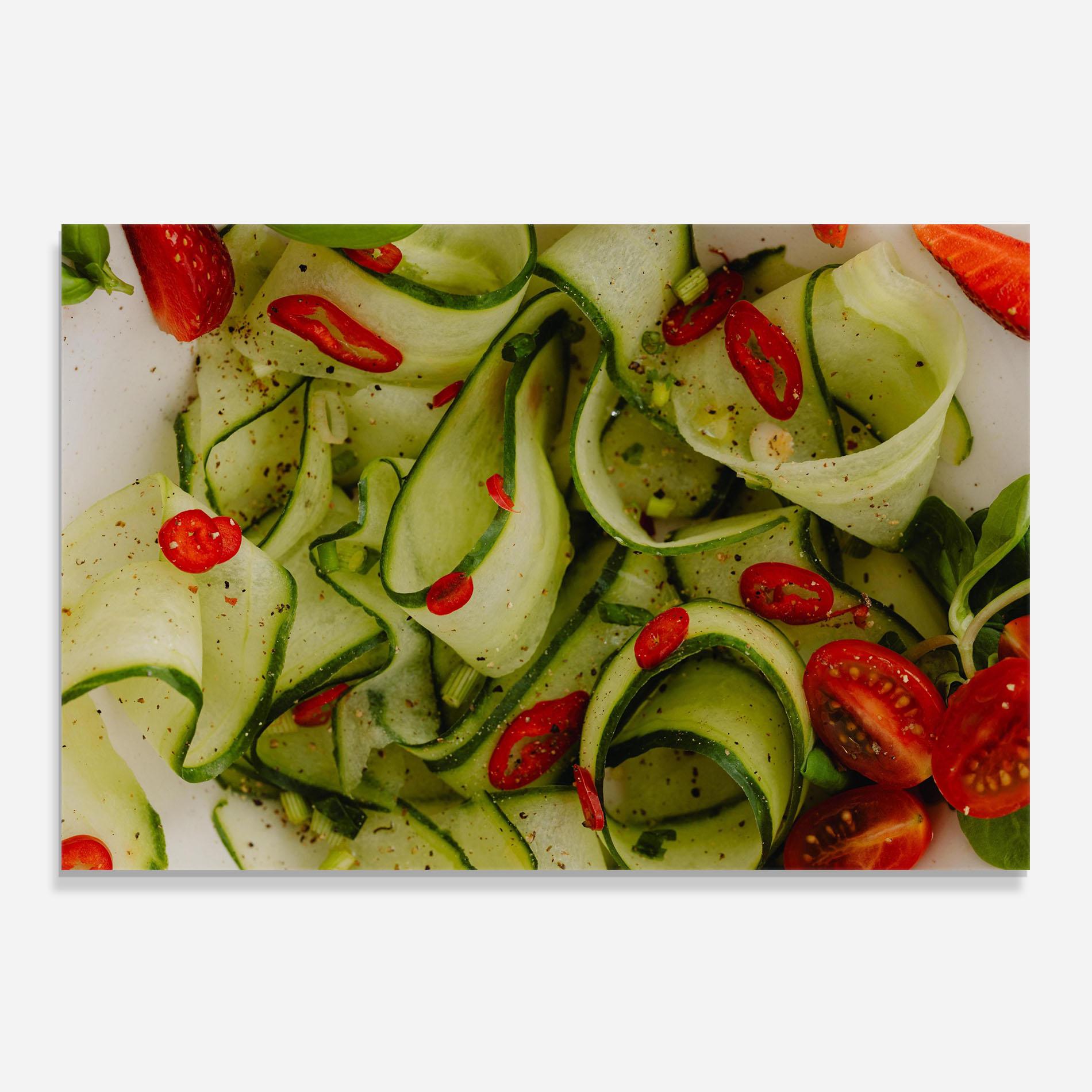 Küchenrückwand Glas Cucumber Food mockup 0