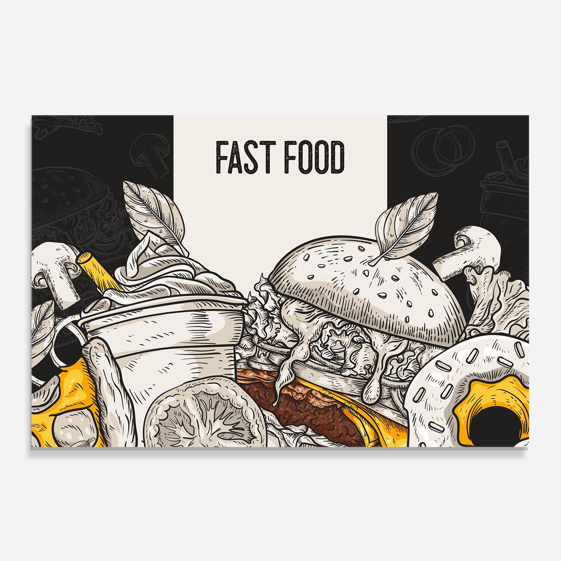 Küchenrückwand Glas Fast Food mockup 0