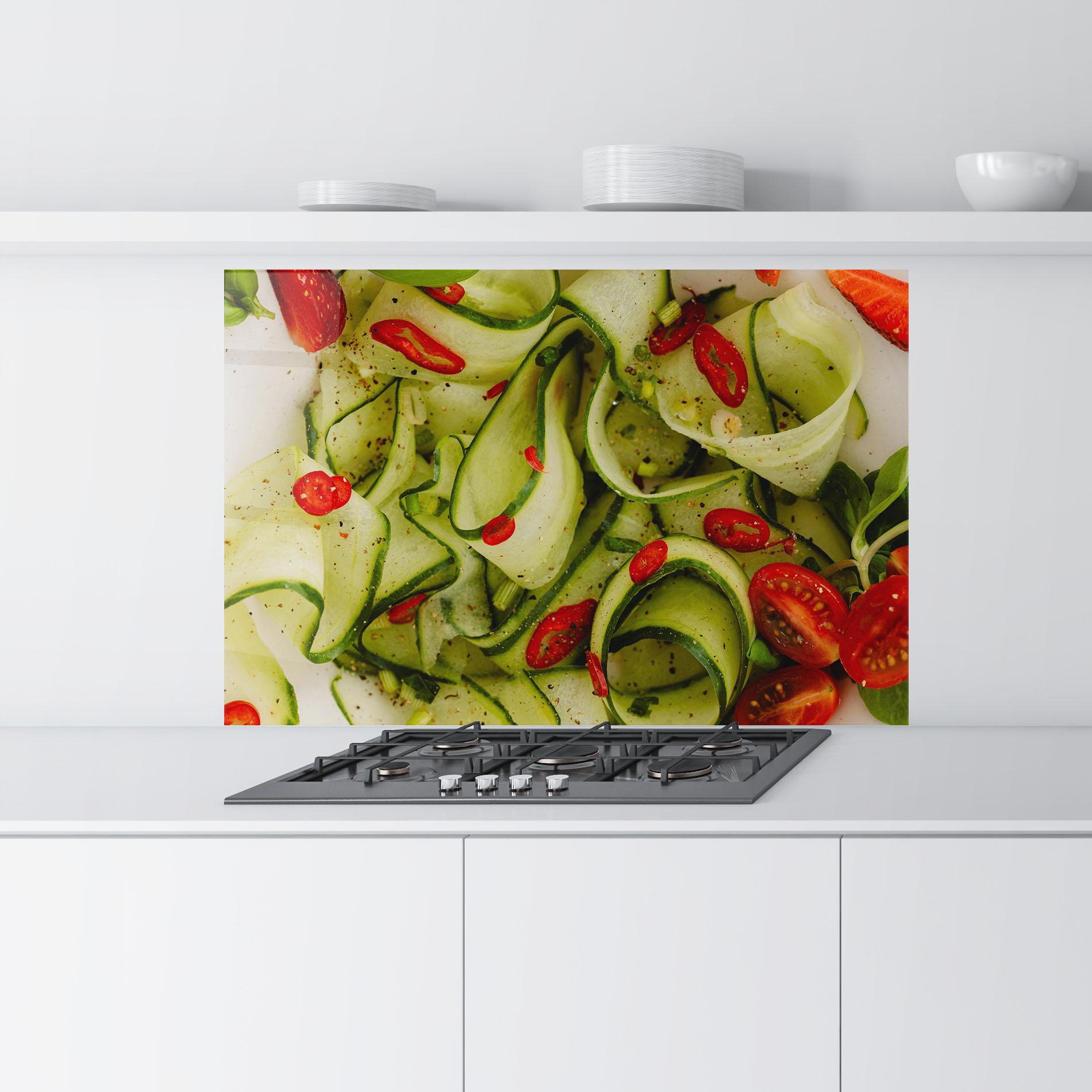 Küchenrückwand Glas Cucumber Food mockup 9