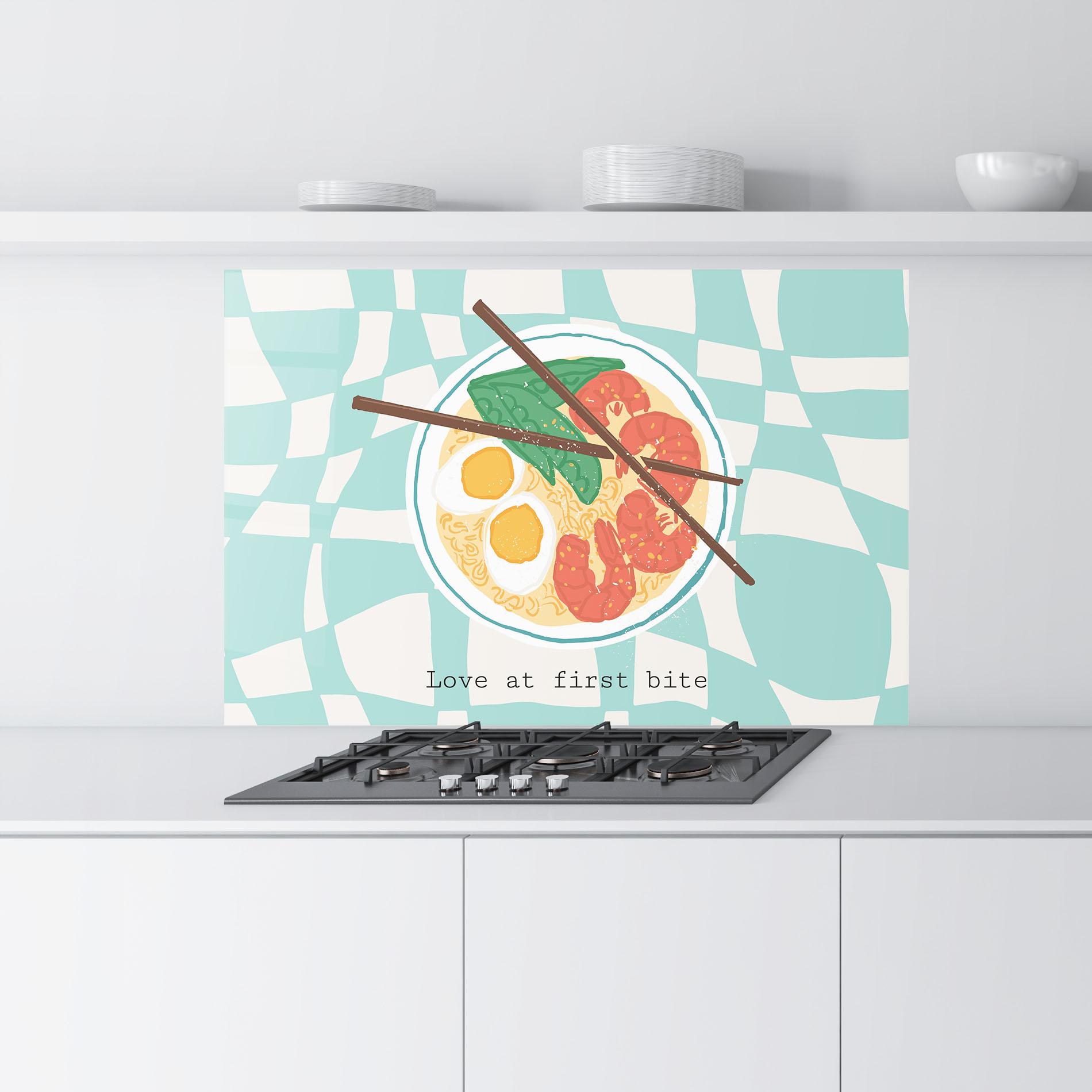 Küchenrückwand Glas Food Love mockup 9