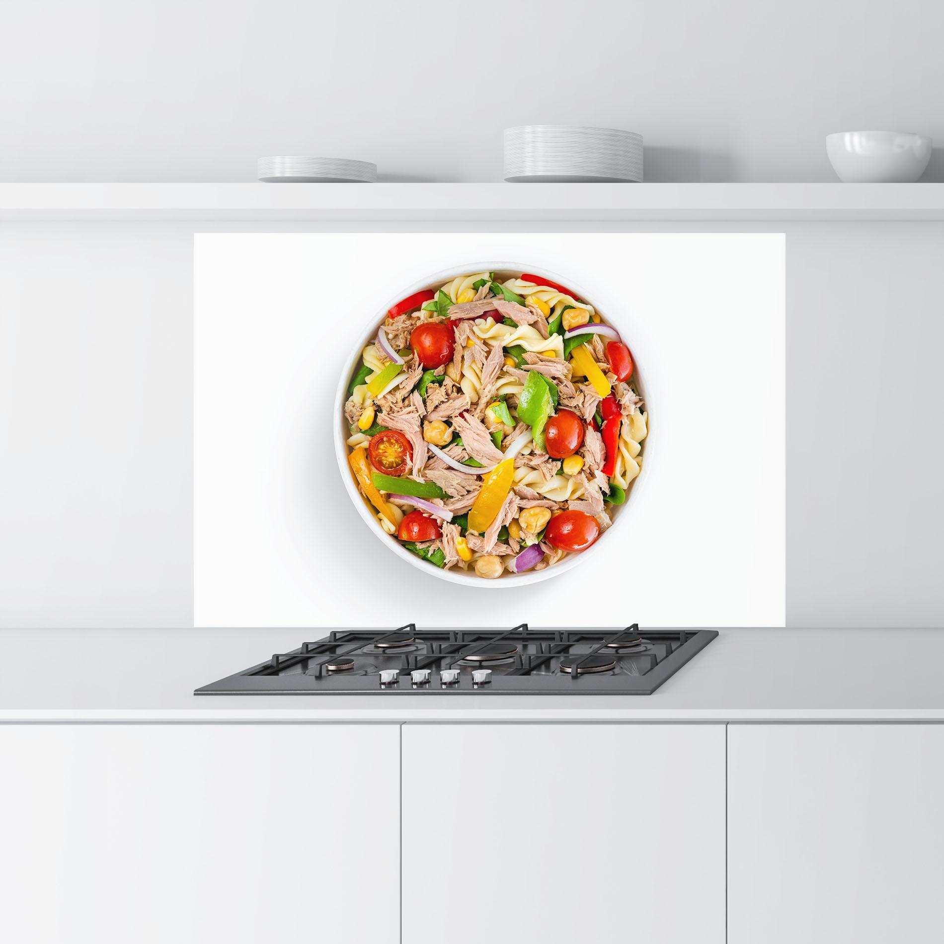 Küchenrückwand Glas Tuna Salad mockup 9