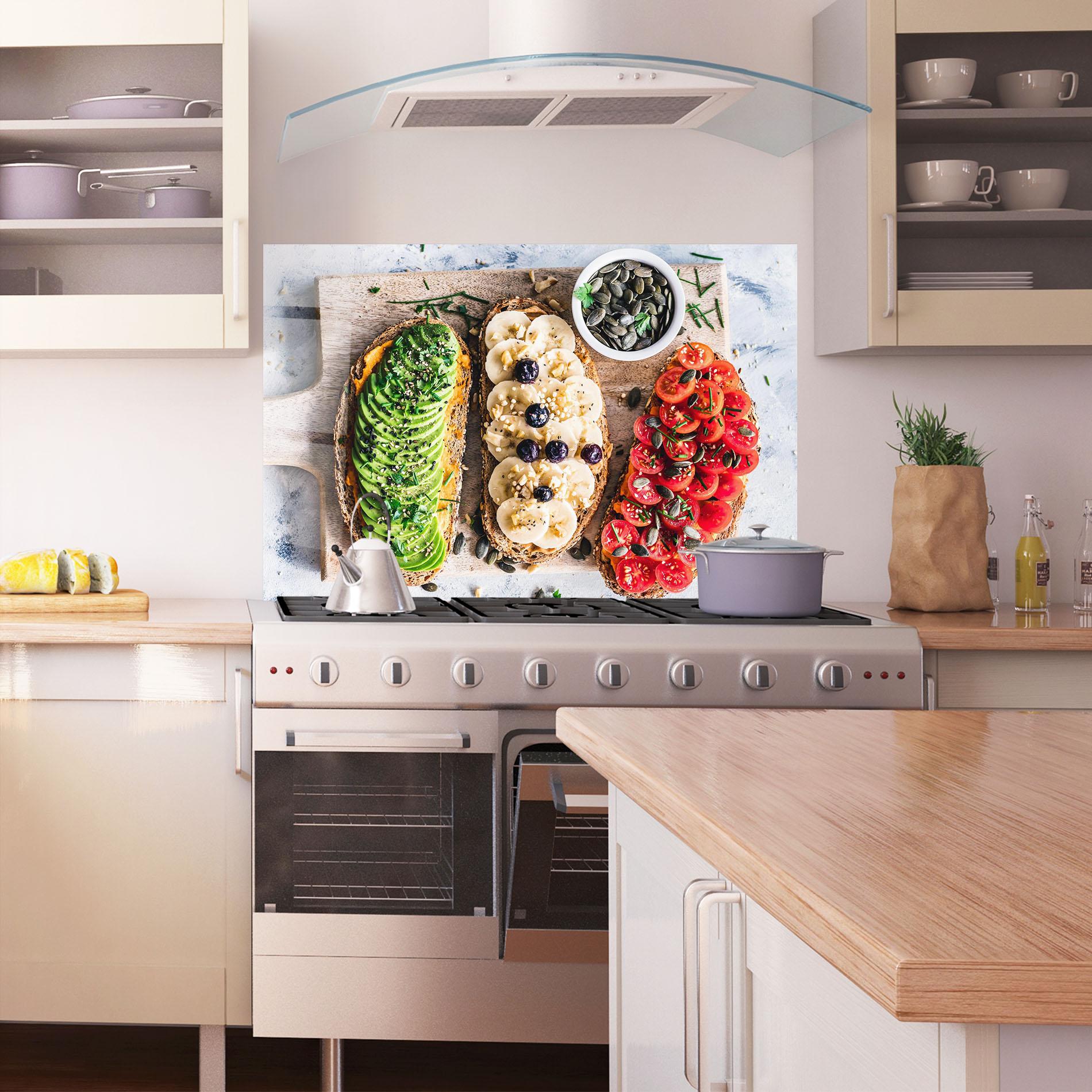 Küchenrückwand Glas Breakfast mockup 1
