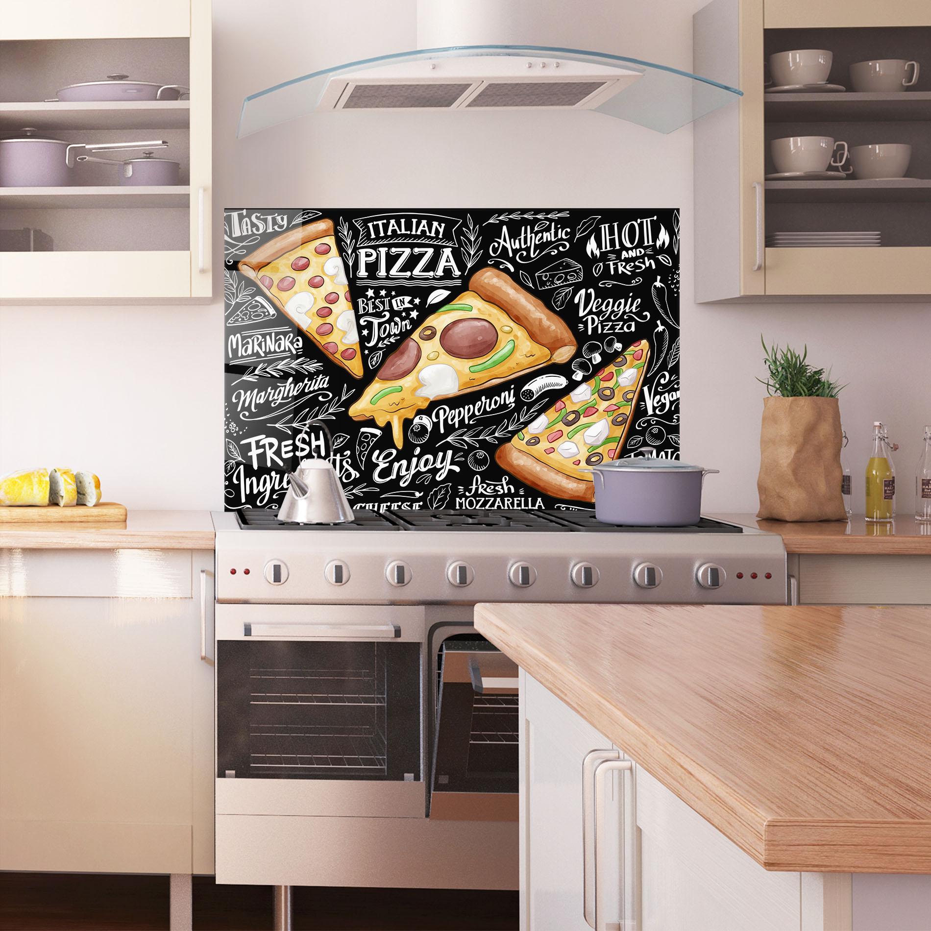 Küchenrückwand Glas Enjoy Pizza mockup 1