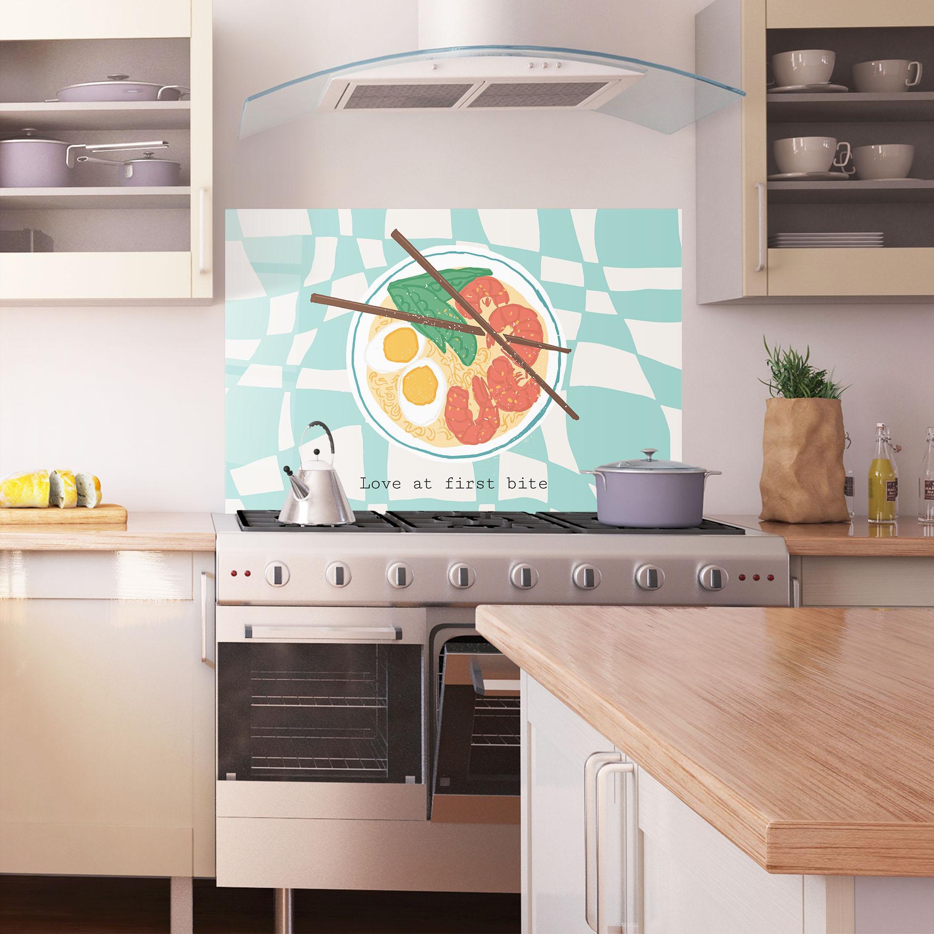 Küchenrückwand Glas Food Love mockup 1