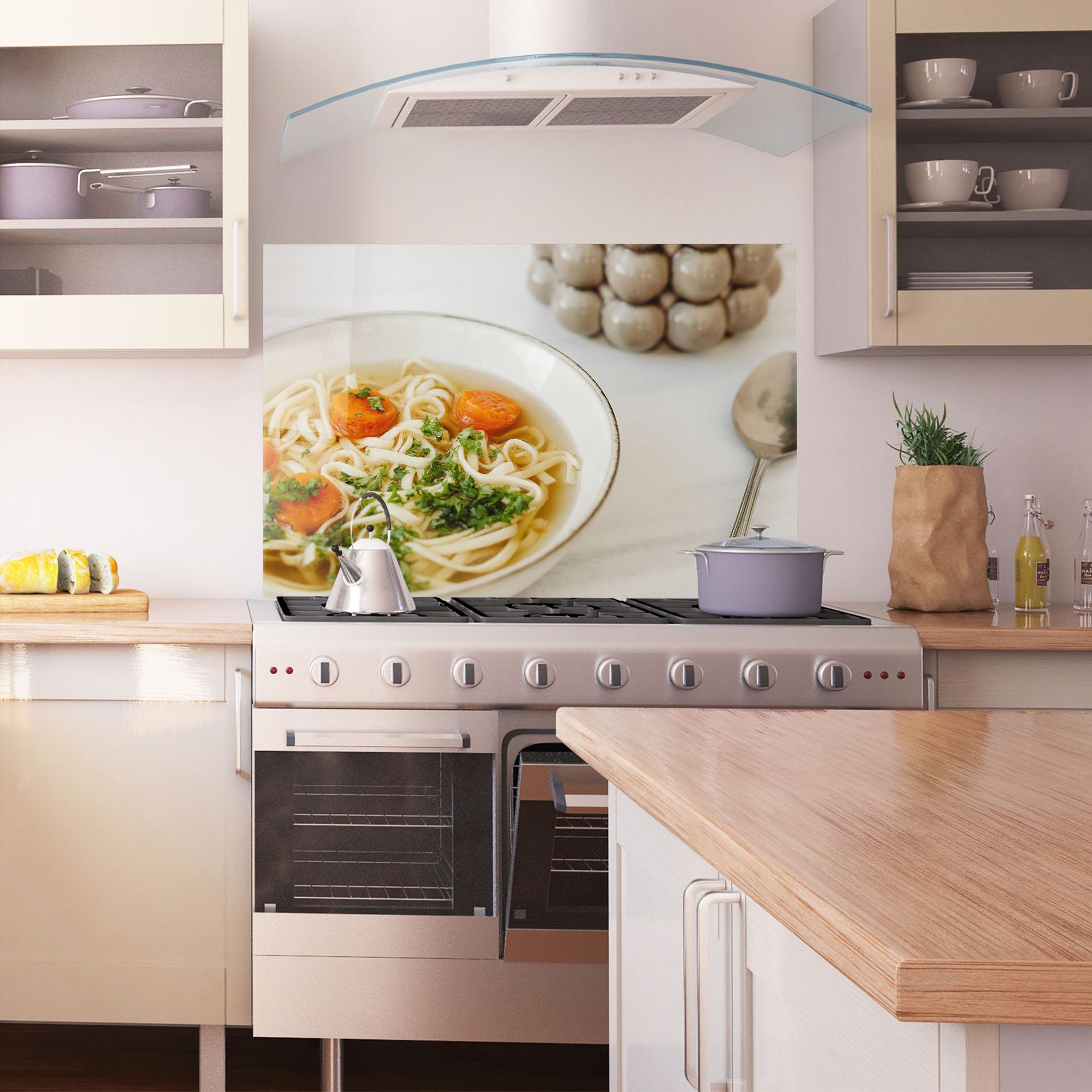 Küchenrückwand Glas Soup mockup 1