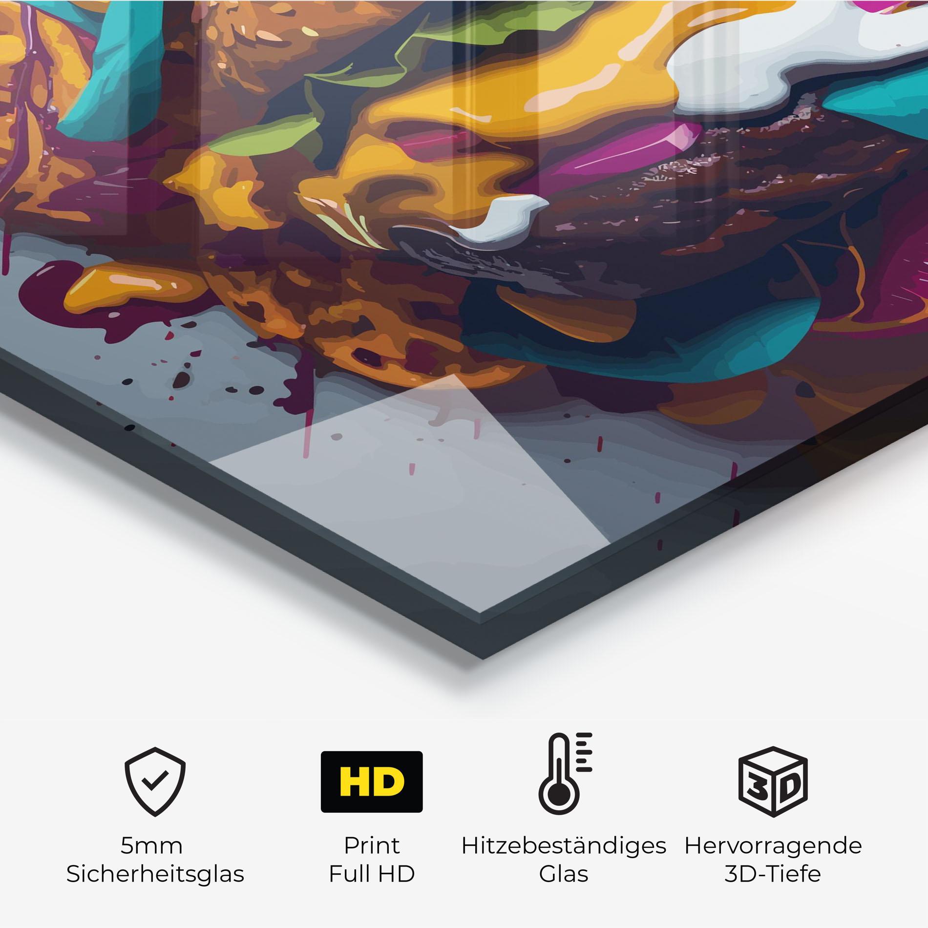 Küchenrückwand Glas Burger Color Mix mockup 2