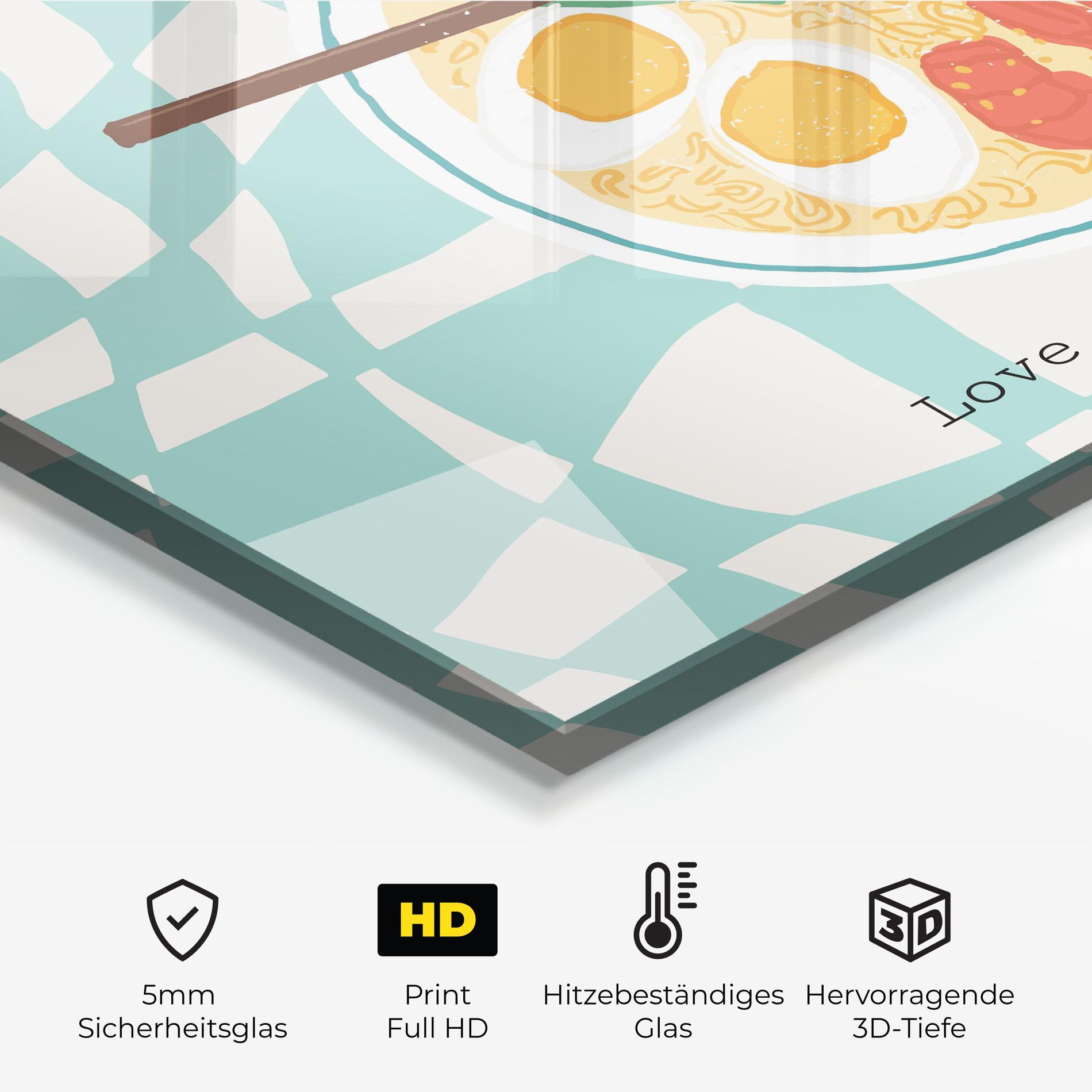 Küchenrückwand Glas Food Love mockup 2